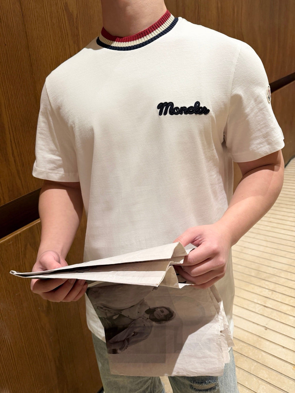 2026 New Mon Knit Collar Logo Short Sleeve (AA538-A15)