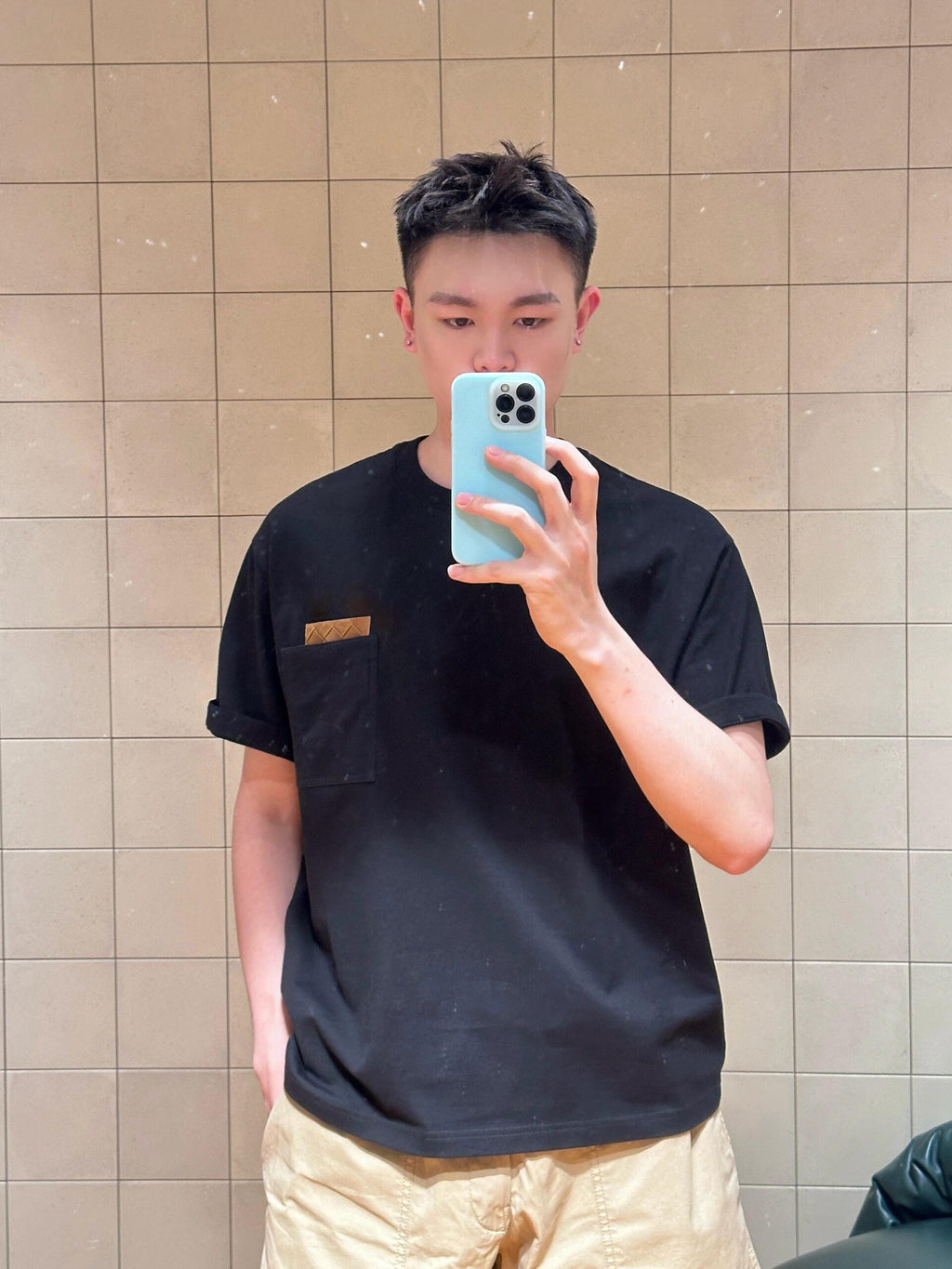2026 New BV Woven Leather Pocket Short Sleeve Shirt (AA543-A20)