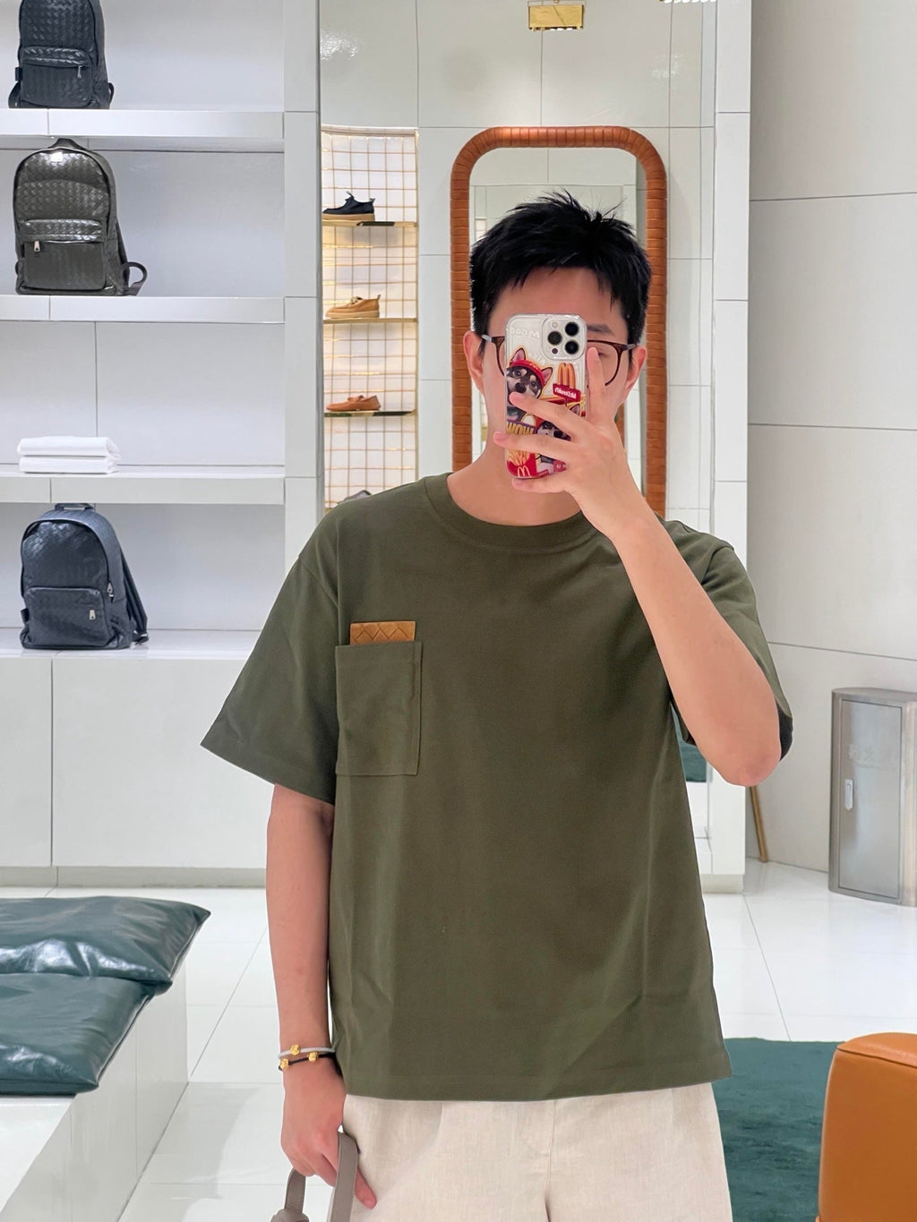 2026 New BV Woven Leather Pocket Short Sleeve Shirt (AA543-A20)