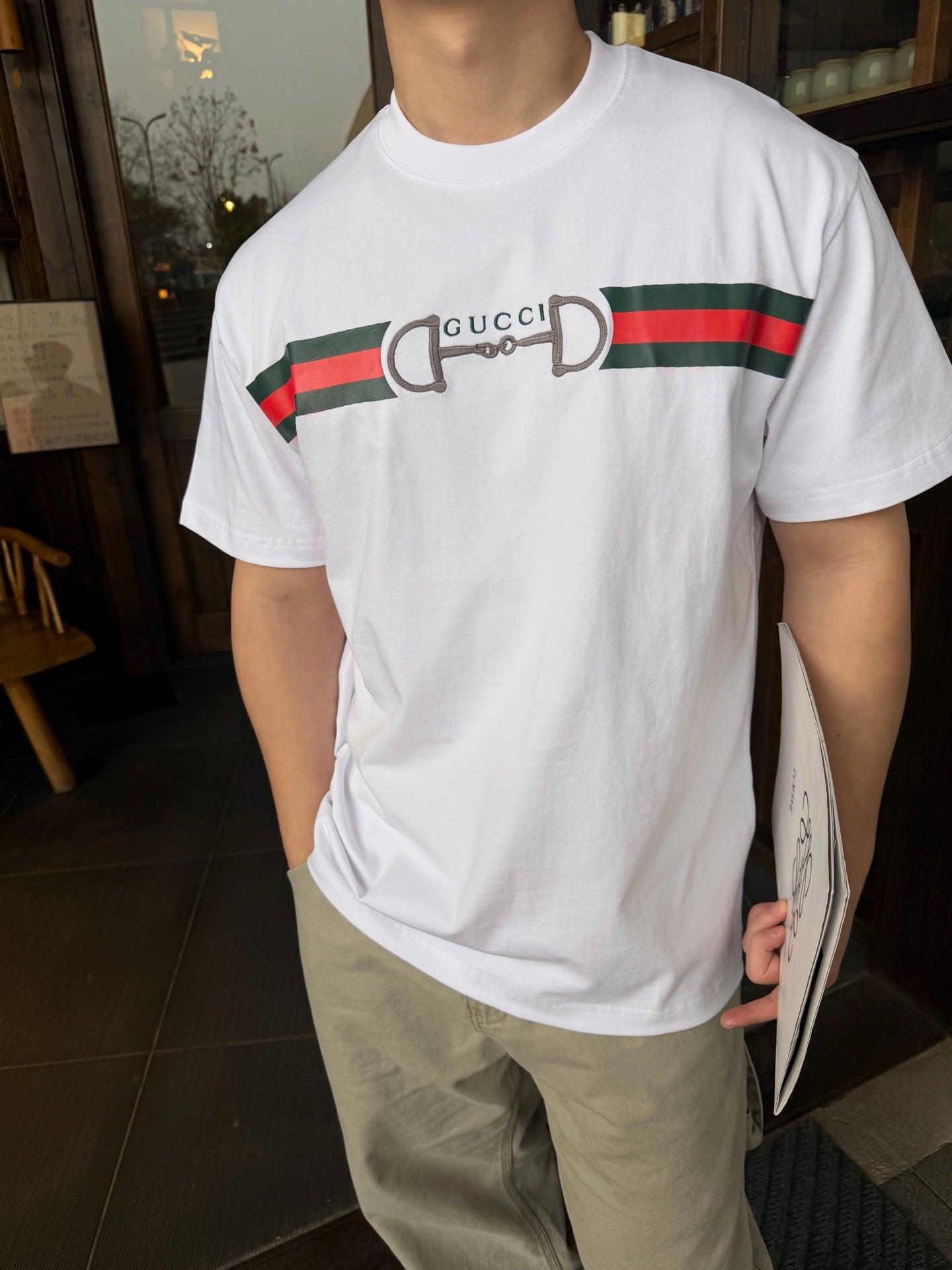 2026 New GU Horsebit Webbing T-Shirt (AA540-A15)