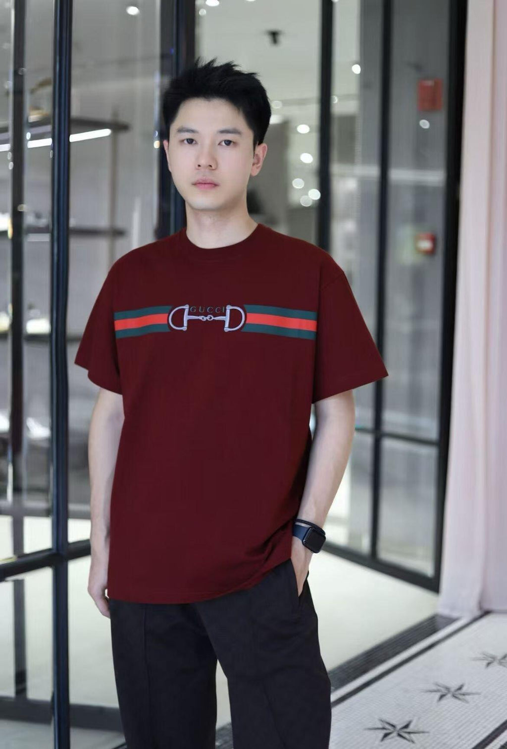 2026 New GU Horsebit Webbing T-Shirt (AA540-A15)
