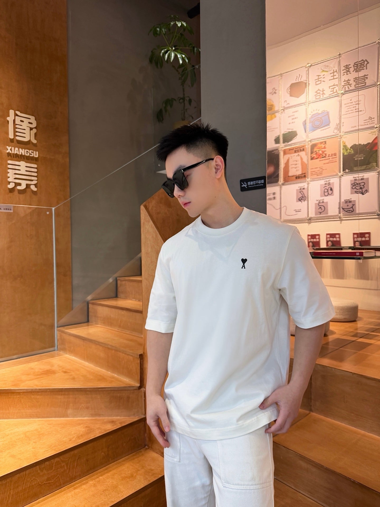 2026 New Heart A Short-Sleeved T-Shirt with Heart-Shaped Text Print (AA555-A00)