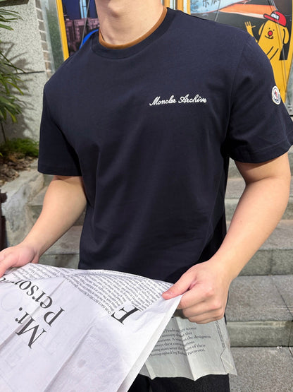 2026 New Mon Embroidered Logo Fake Two-Piece Short Sleeve (AA524-A15)