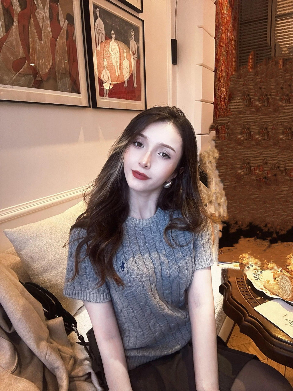 2026 New RL Cable-Knit Short-Sleeve Sweater (CC938-A50)