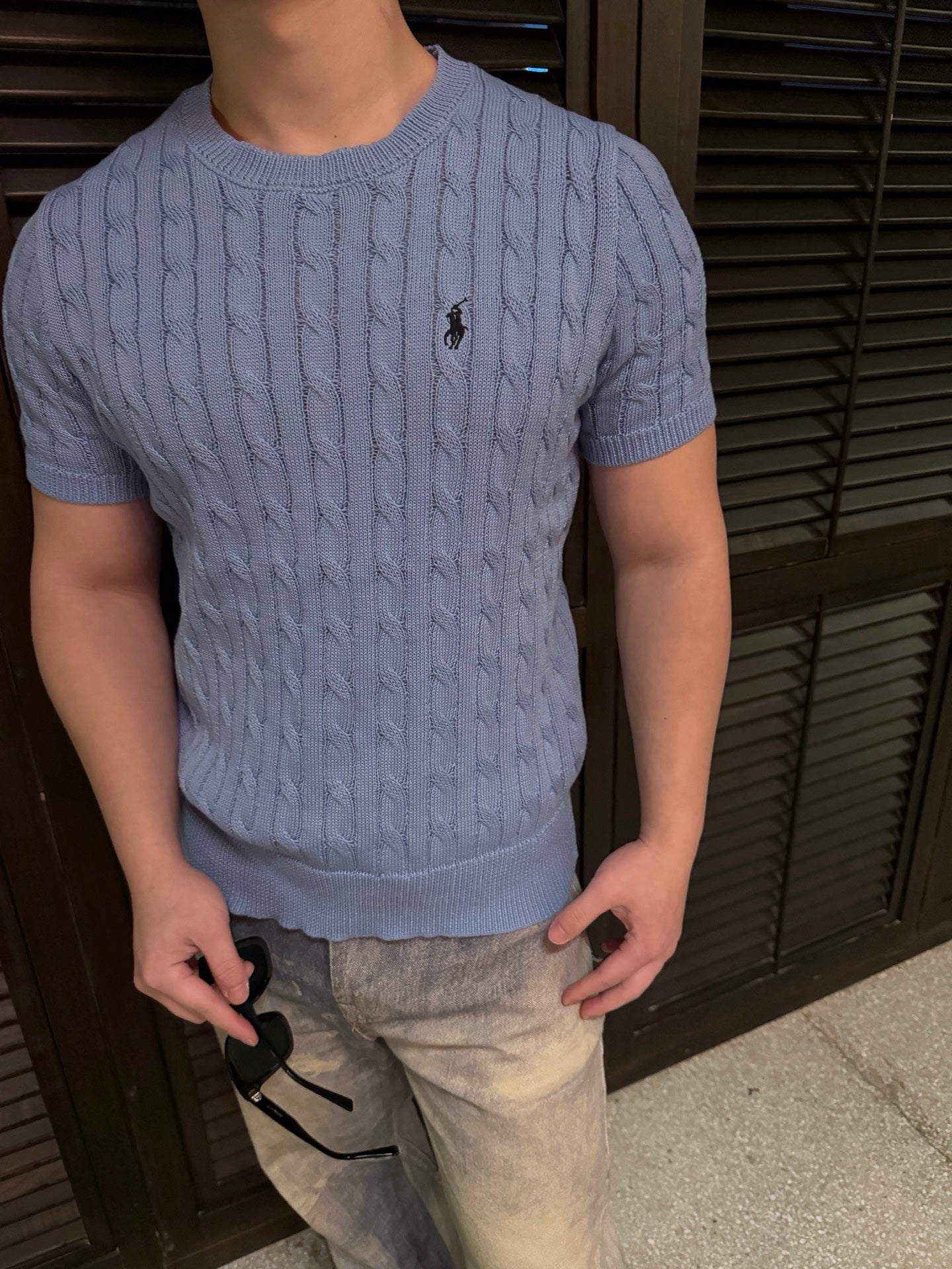 2026 New RL Cable-Knit Short-Sleeve Sweater (CC938-A50)