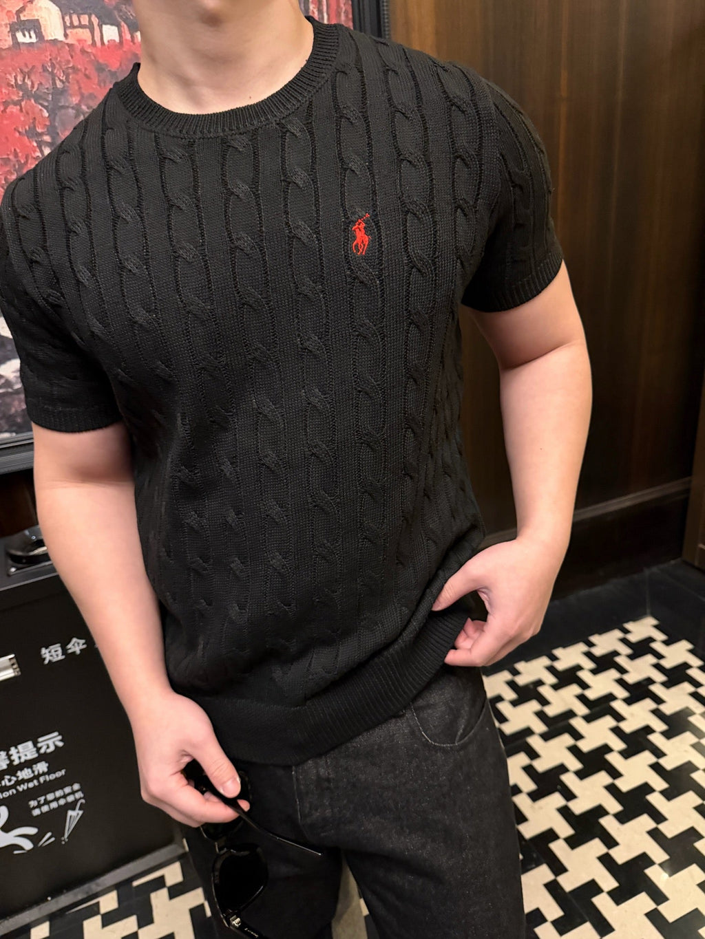2026 New RL Cable-Knit Short-Sleeve Sweater (CC938-A50)