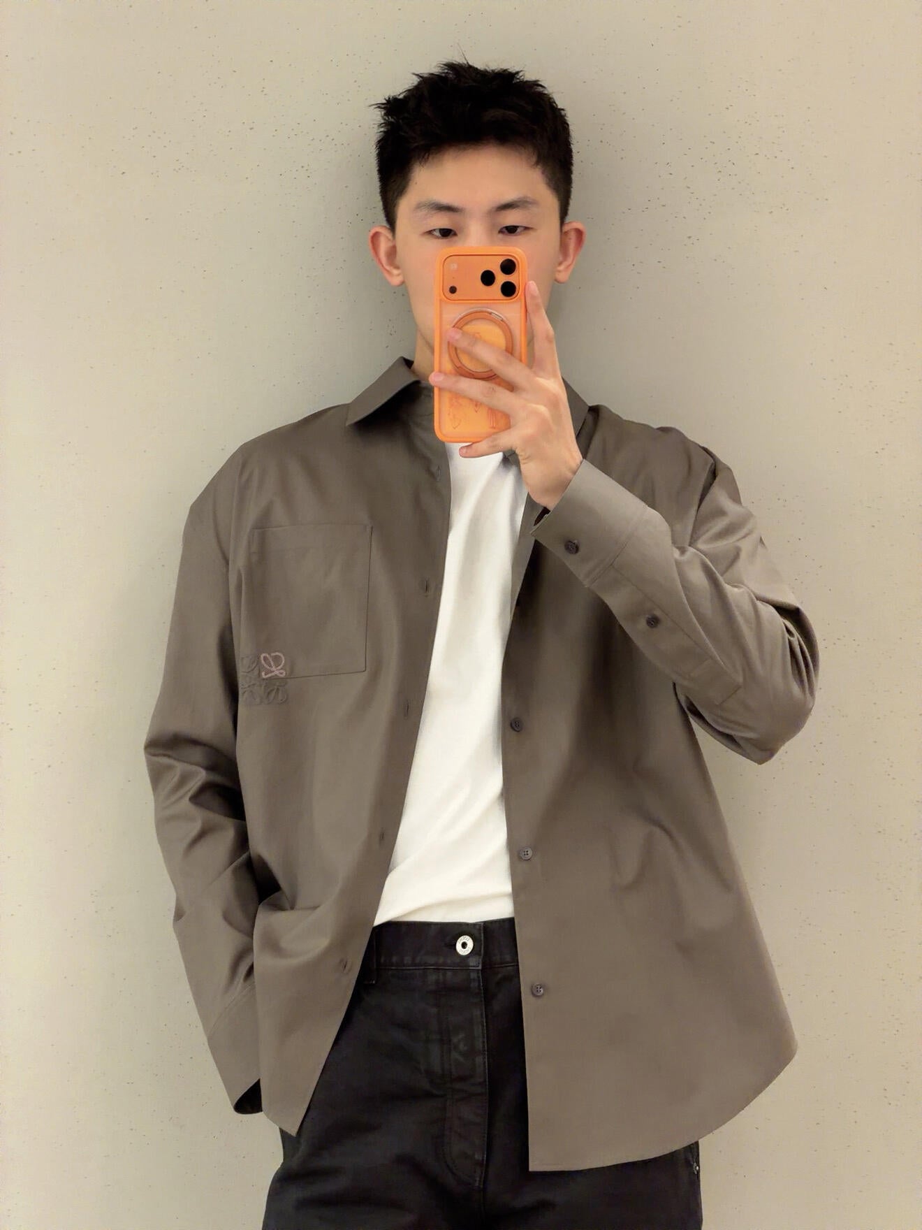 2026 New Way Two-Tone Embroidered Patch Pocket Shirt (CC944-B30)
