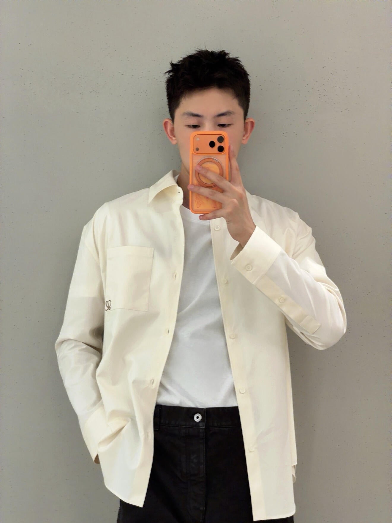 2026 New Way Two-Tone Embroidered Patch Pocket Shirt (CC944-B30)