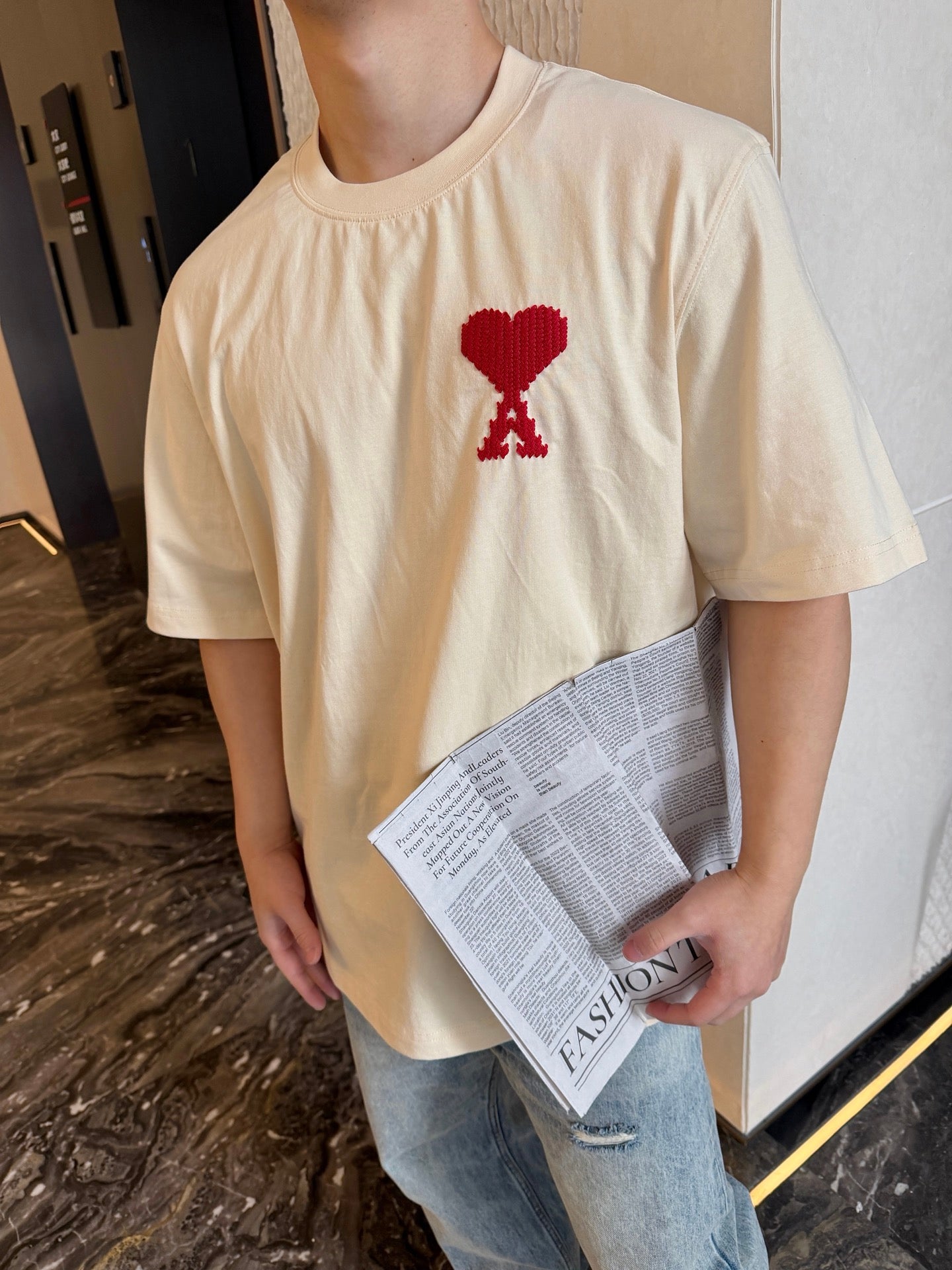 2026 New Heart A Embroidered Short-Sleeve Shirt (AA556-A15)
