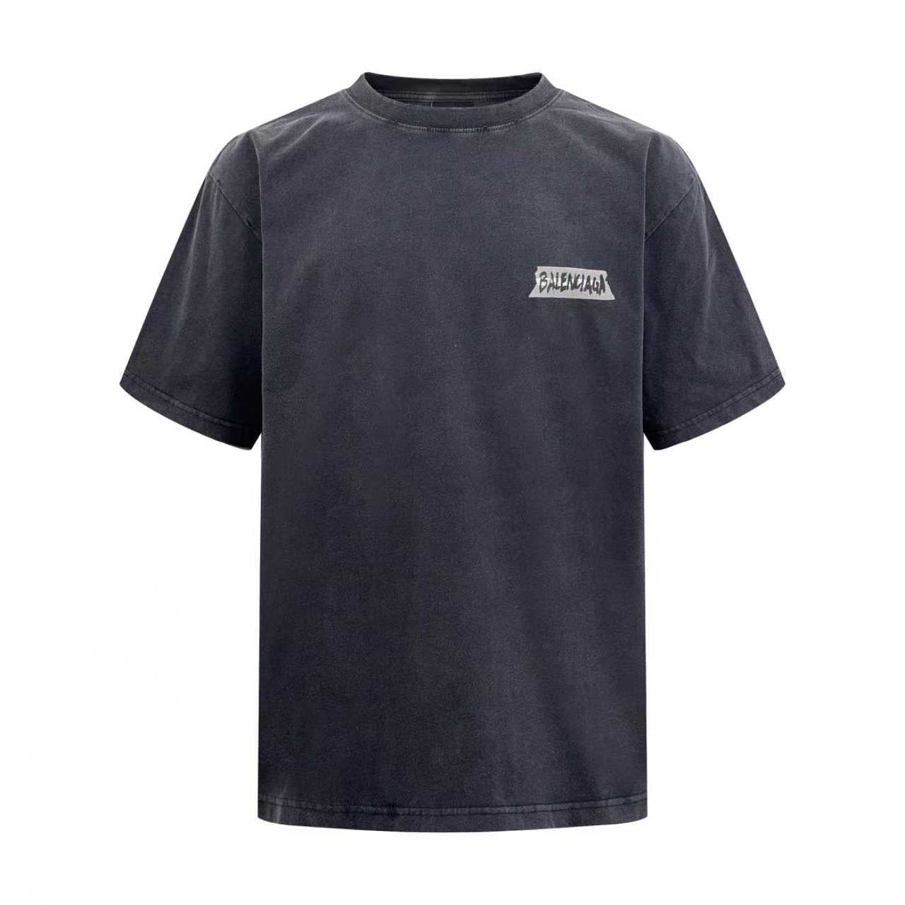 2026 New Balen Distressed Print Letter Short-Sleeve T-Shirt (BB770-A20)