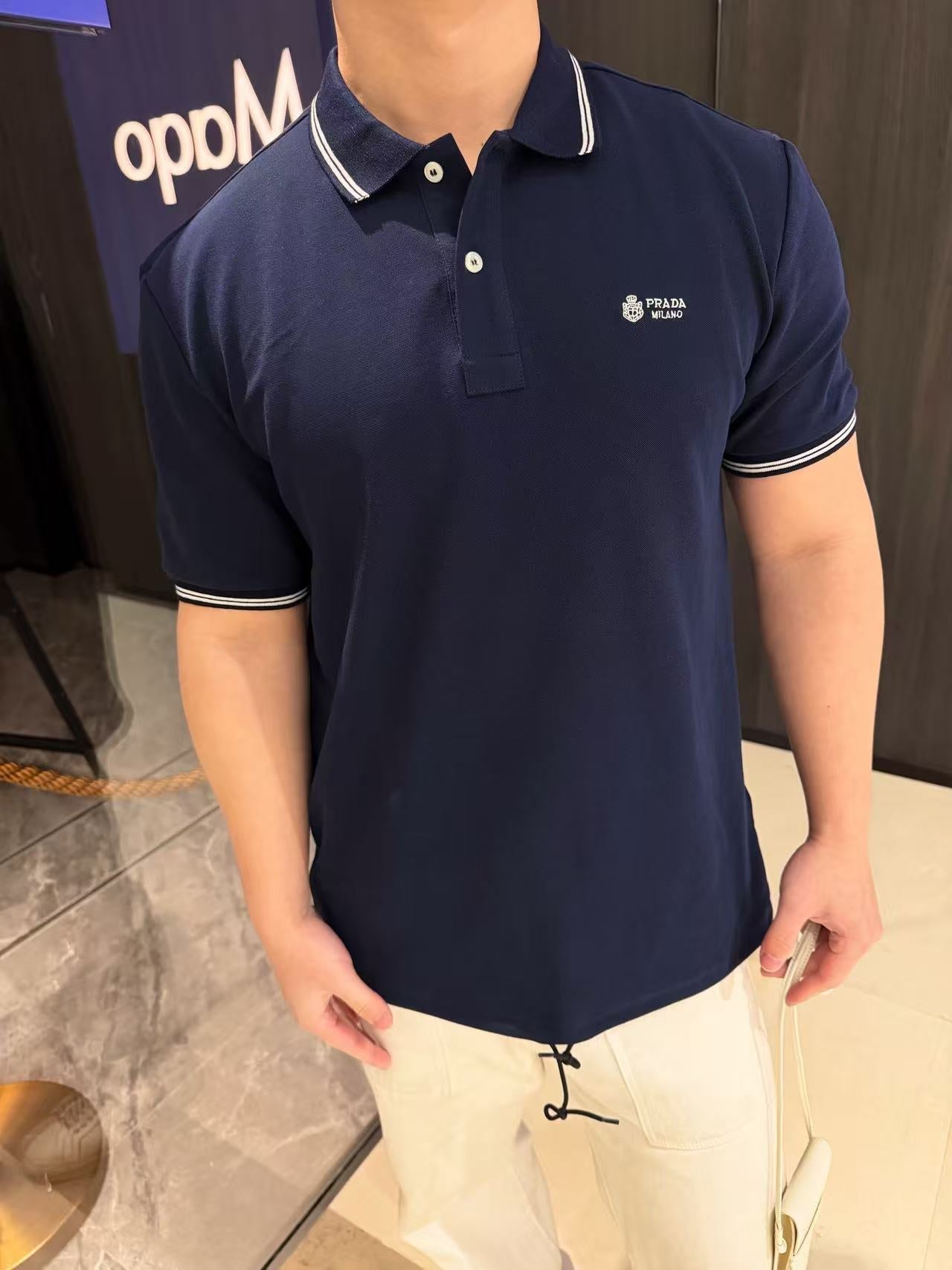 2026 New Triangle Brand Logo Embroidered Drawstring Polo Shirt (CC947-A40)