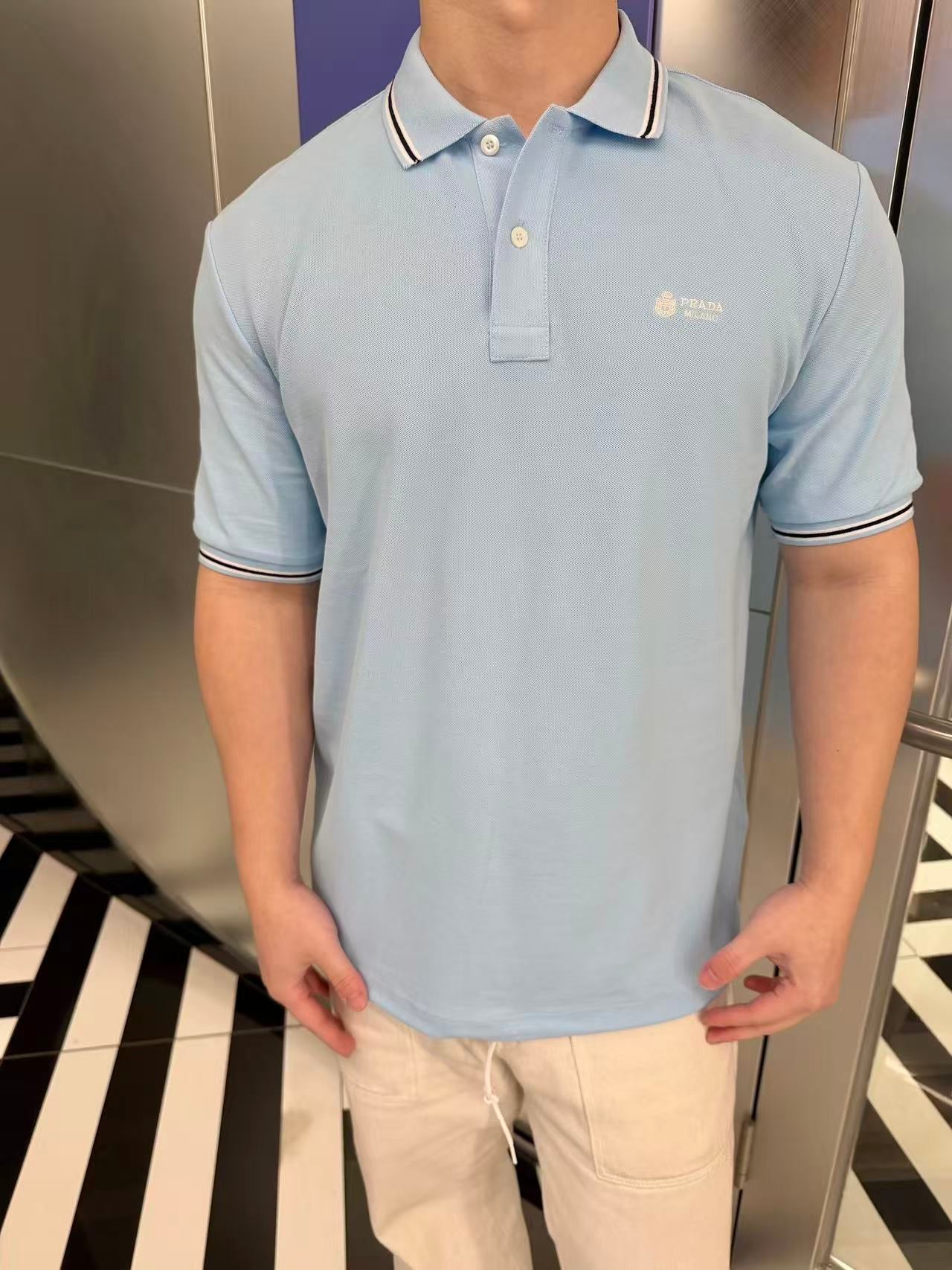 2026 New Triangle Brand Logo Embroidered Drawstring Polo Shirt (CC947-A40)