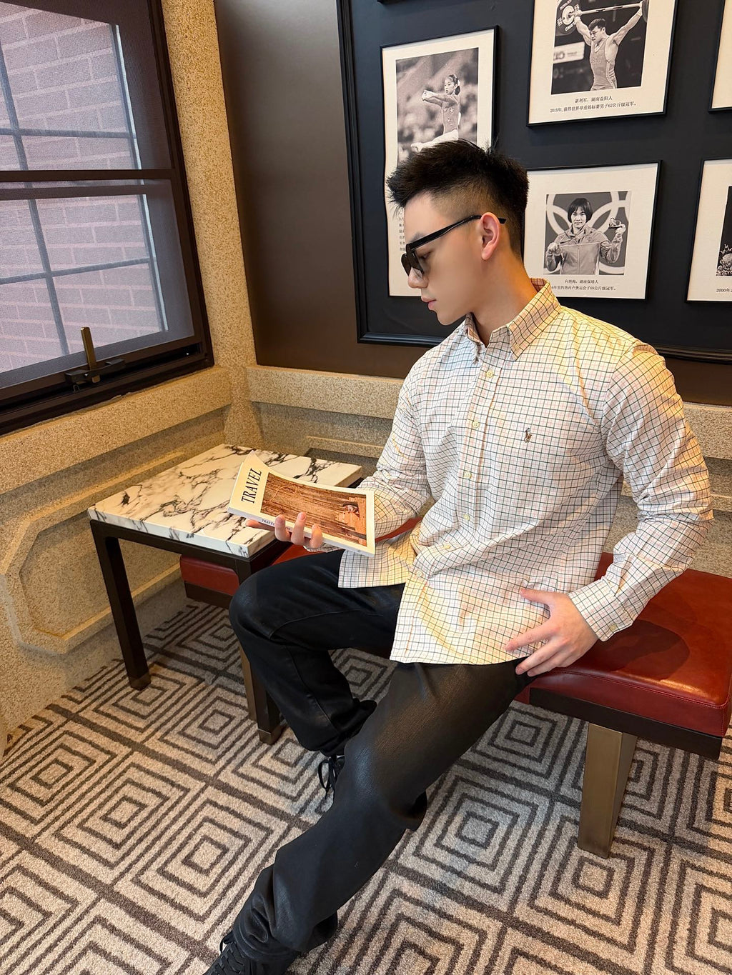 2026 New RL Embroidered Check Shirt (CC951-B35)