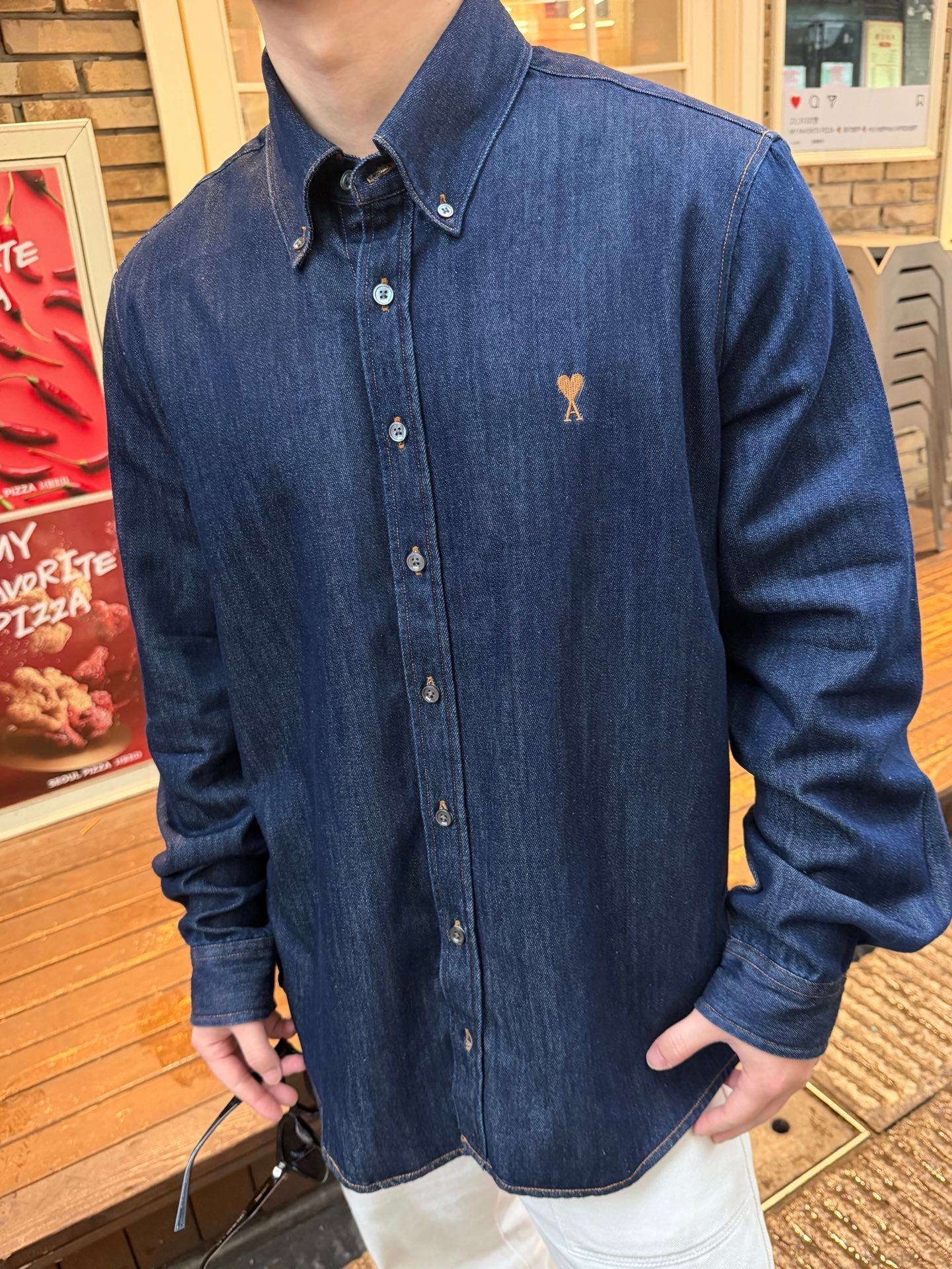 2026 New Heart A Embroidered Denim Shirt (BB790-B45)