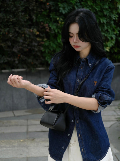 2026 New Heart A Embroidered Denim Shirt (BB790-B45)