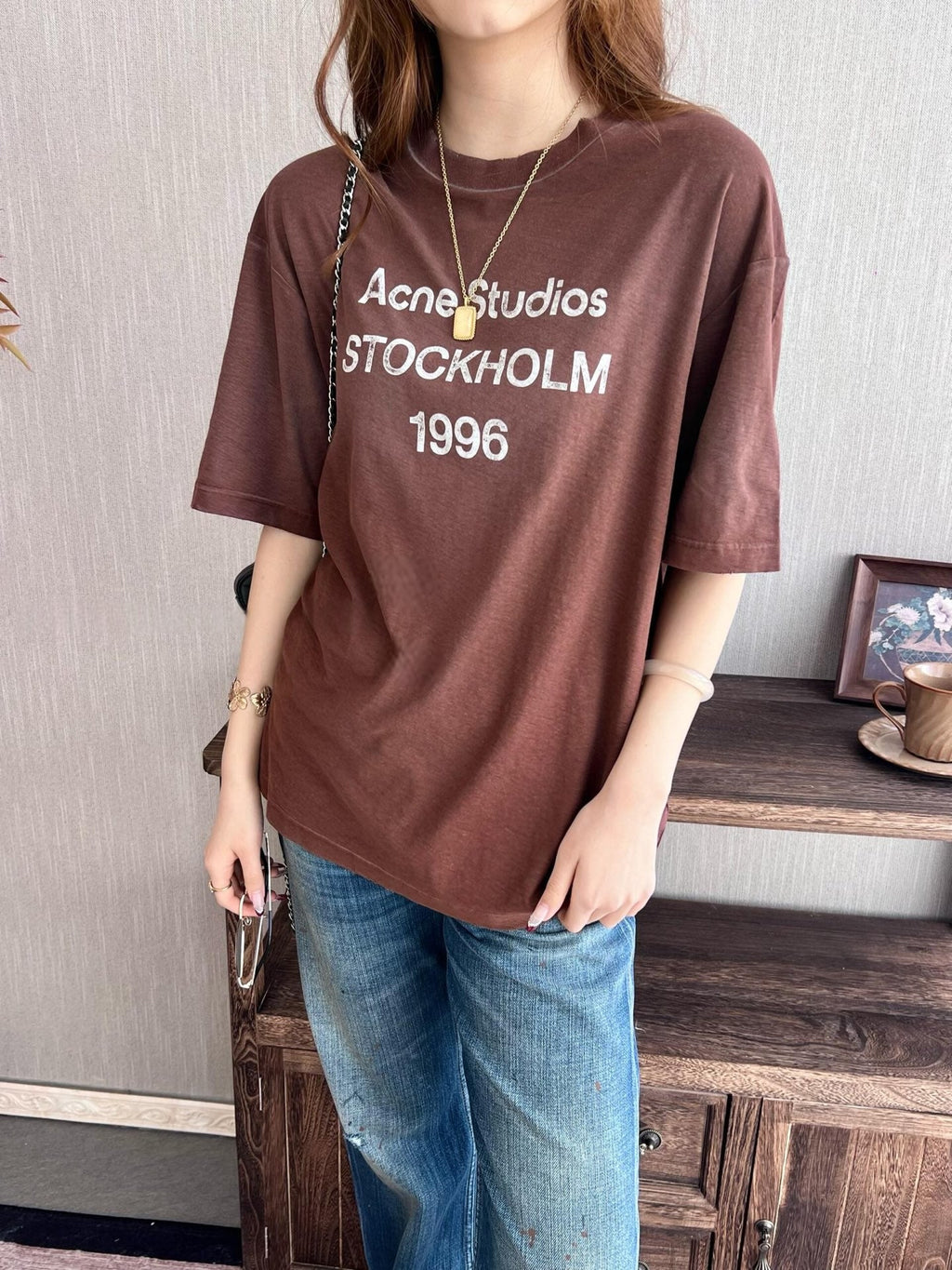 2026 New Acn Short-Sleeved T-Shirt with Distressed Printed Logo (CC953-A15)