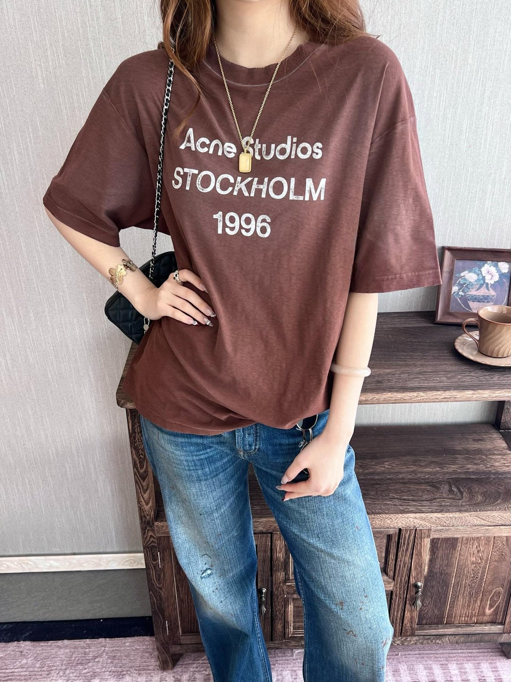 2026 New Acn Short-Sleeved T-Shirt with Distressed Printed Logo (CC953-A15)