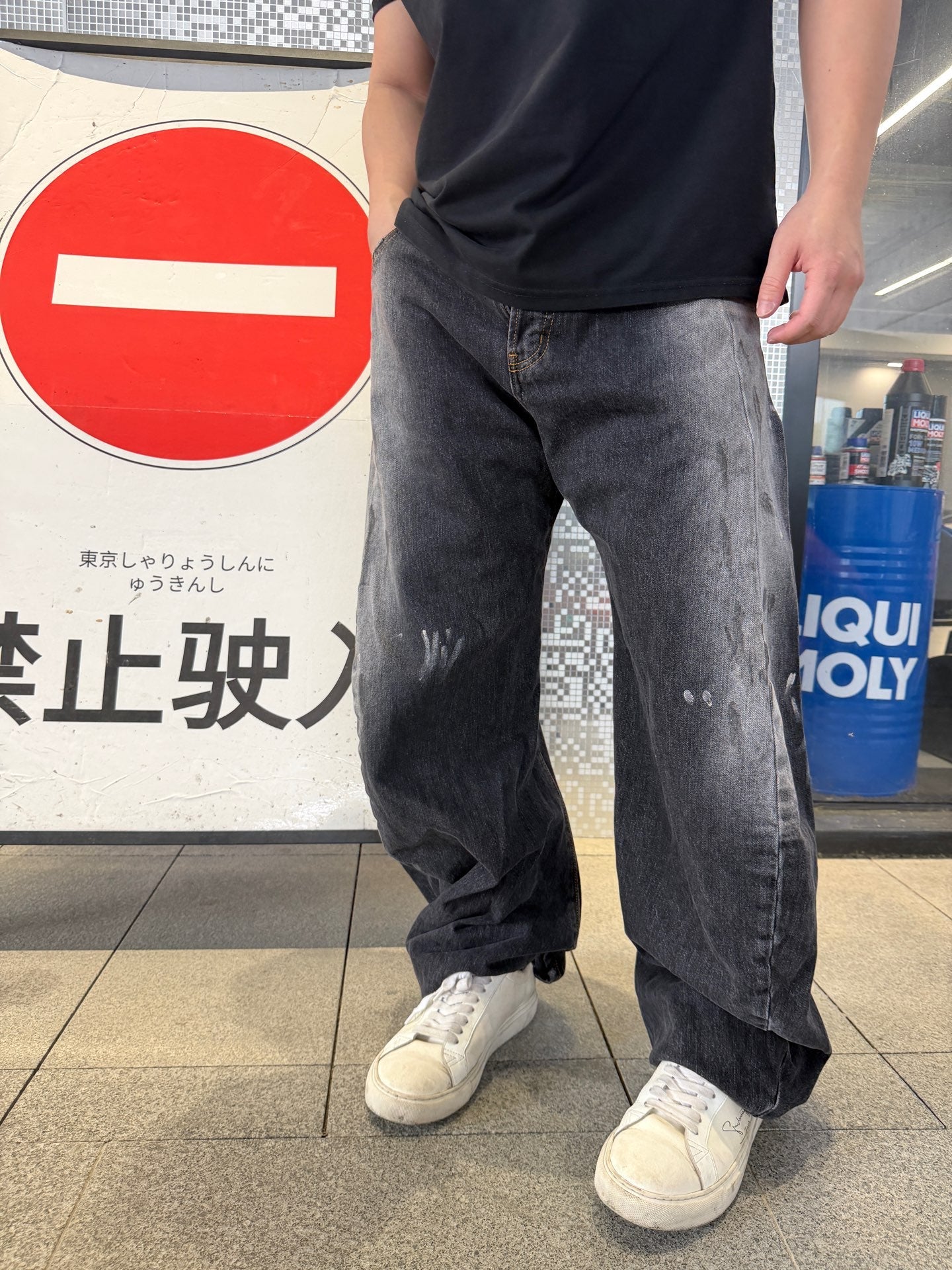 2026 New Acn Splatter-Washed Distressed Jeans (BB802-B65)
