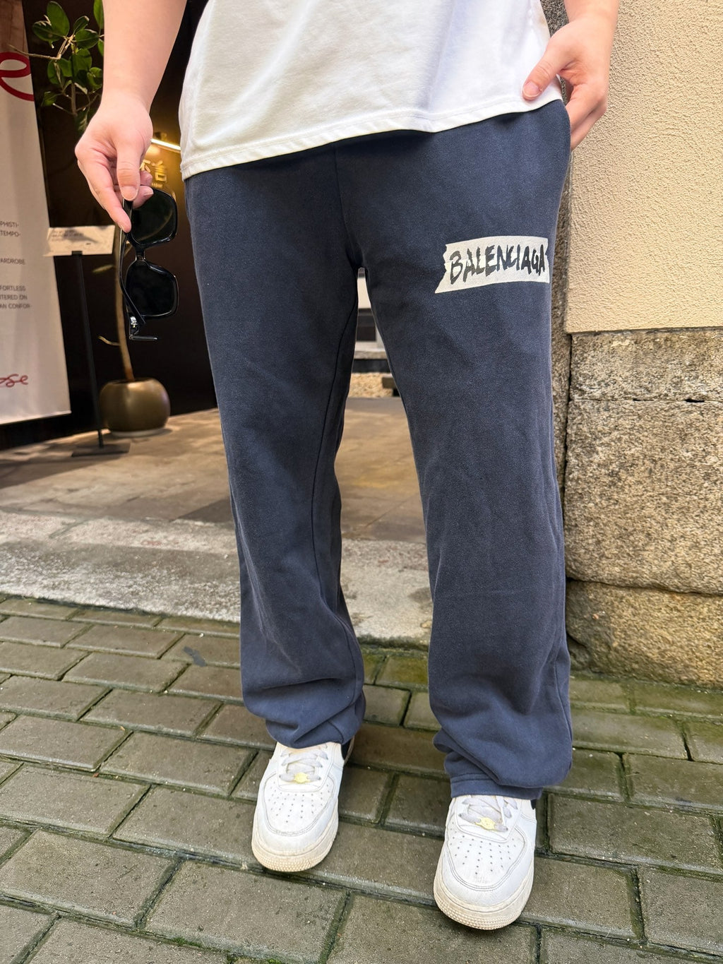 2026 New Model Balen Distressed Printed Letter Pants (BB748-B25)