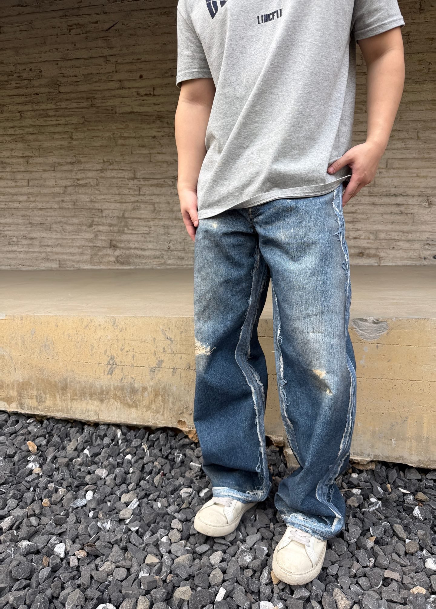 2026 New Acn Optical Illusion Print Dyed Jeans (CC961-C05)