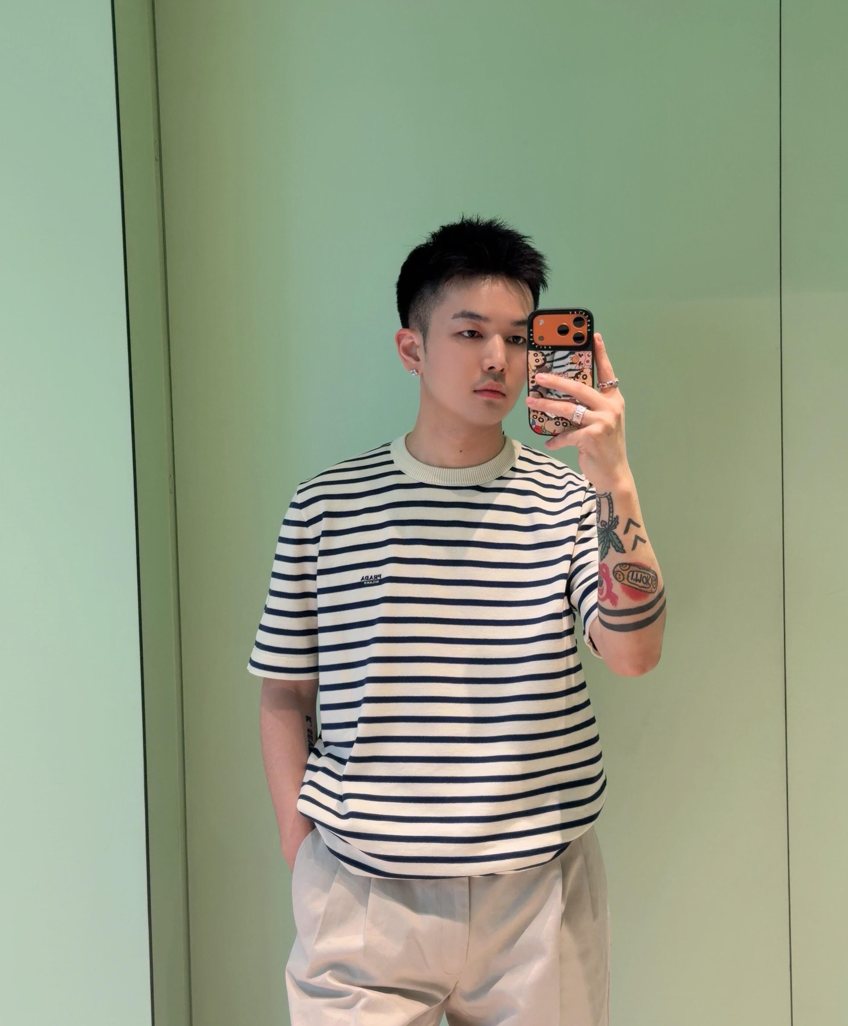 2026 New Triangle Brand Embroidered Striped Short-Sleeved Jumper (CC965-A75)