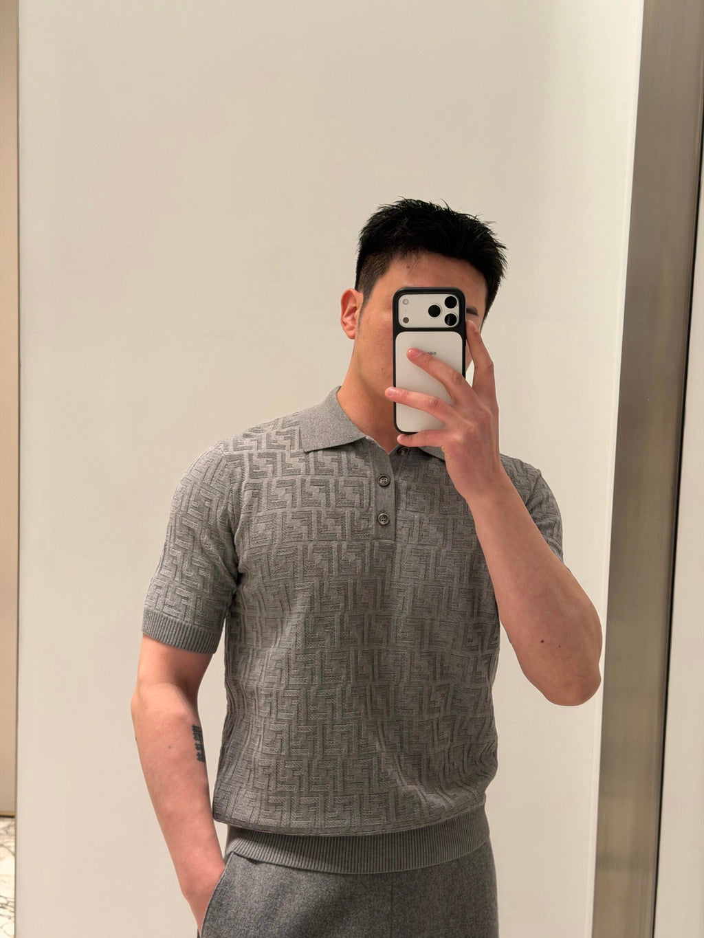 2026 New Arrival FF All-over Print Polo Neck Jumper (AA568-A75)