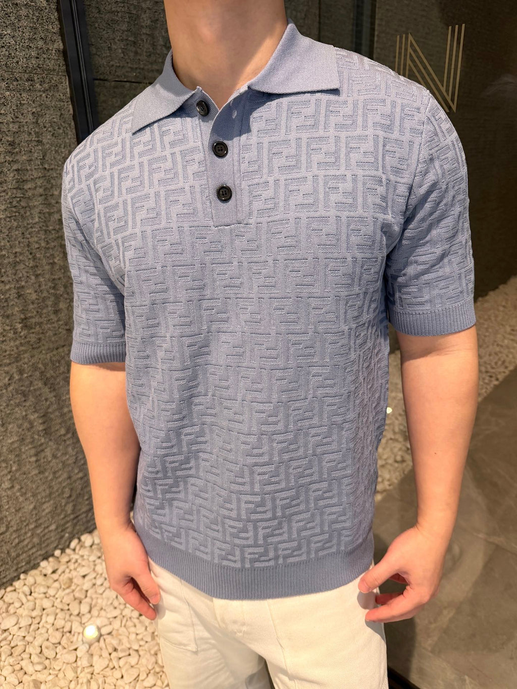 2026 New Arrival FF All-over Print Polo Neck Jumper (AA568-A75)