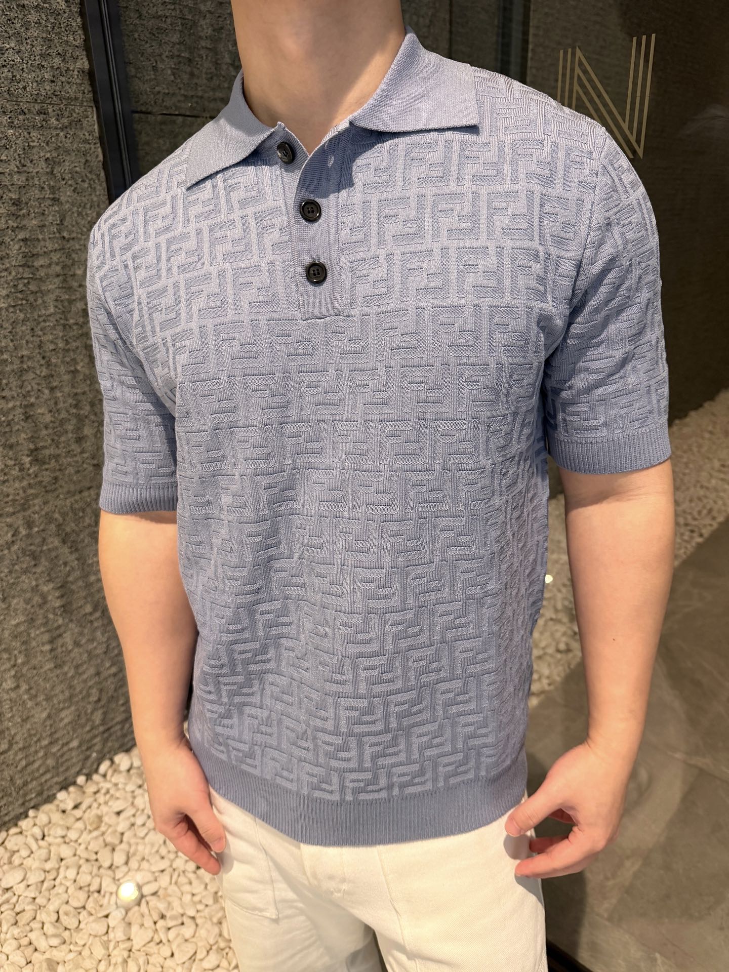 2026 New Arrival FF All-over Print Polo Neck Jumper (AA568-A75)