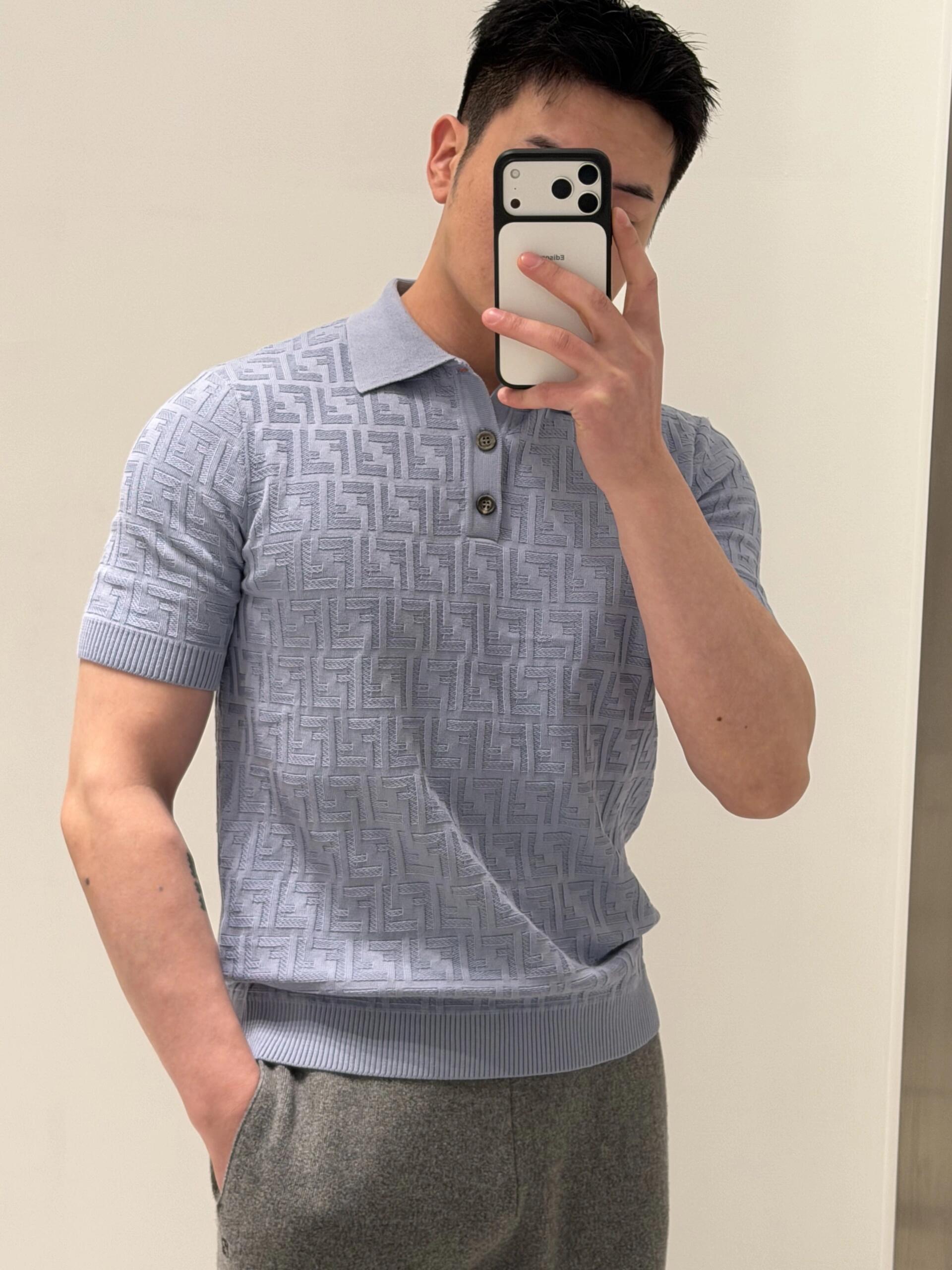 2026 New Arrival FF All-over Print Polo Neck Jumper (AA568-A75)