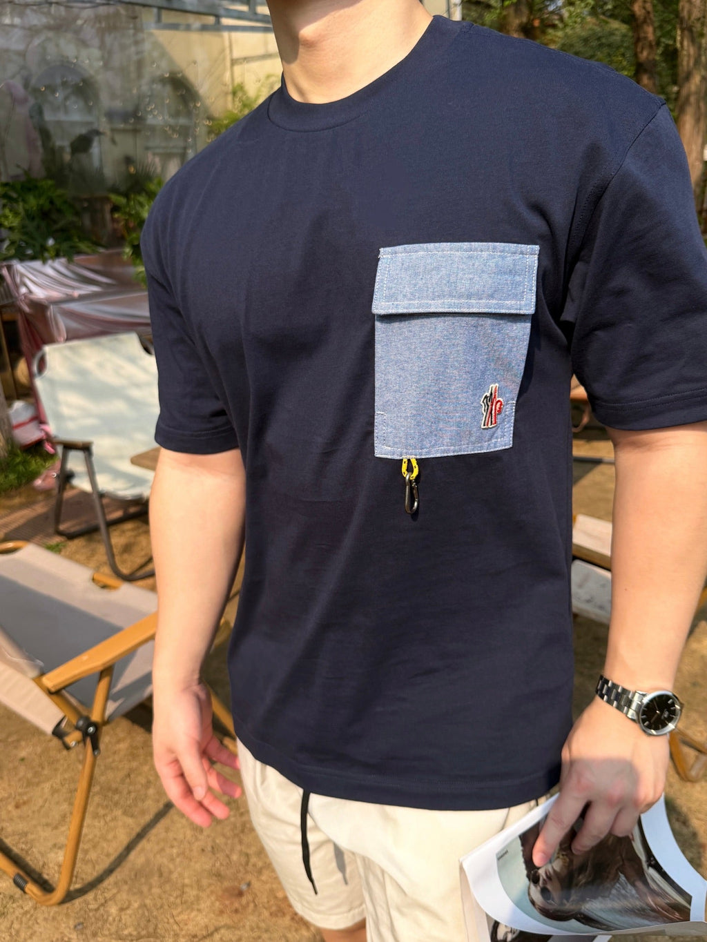 2026 New Mon Logo Pocket Short-Sleeved T-Shirt (AA572-A20)
