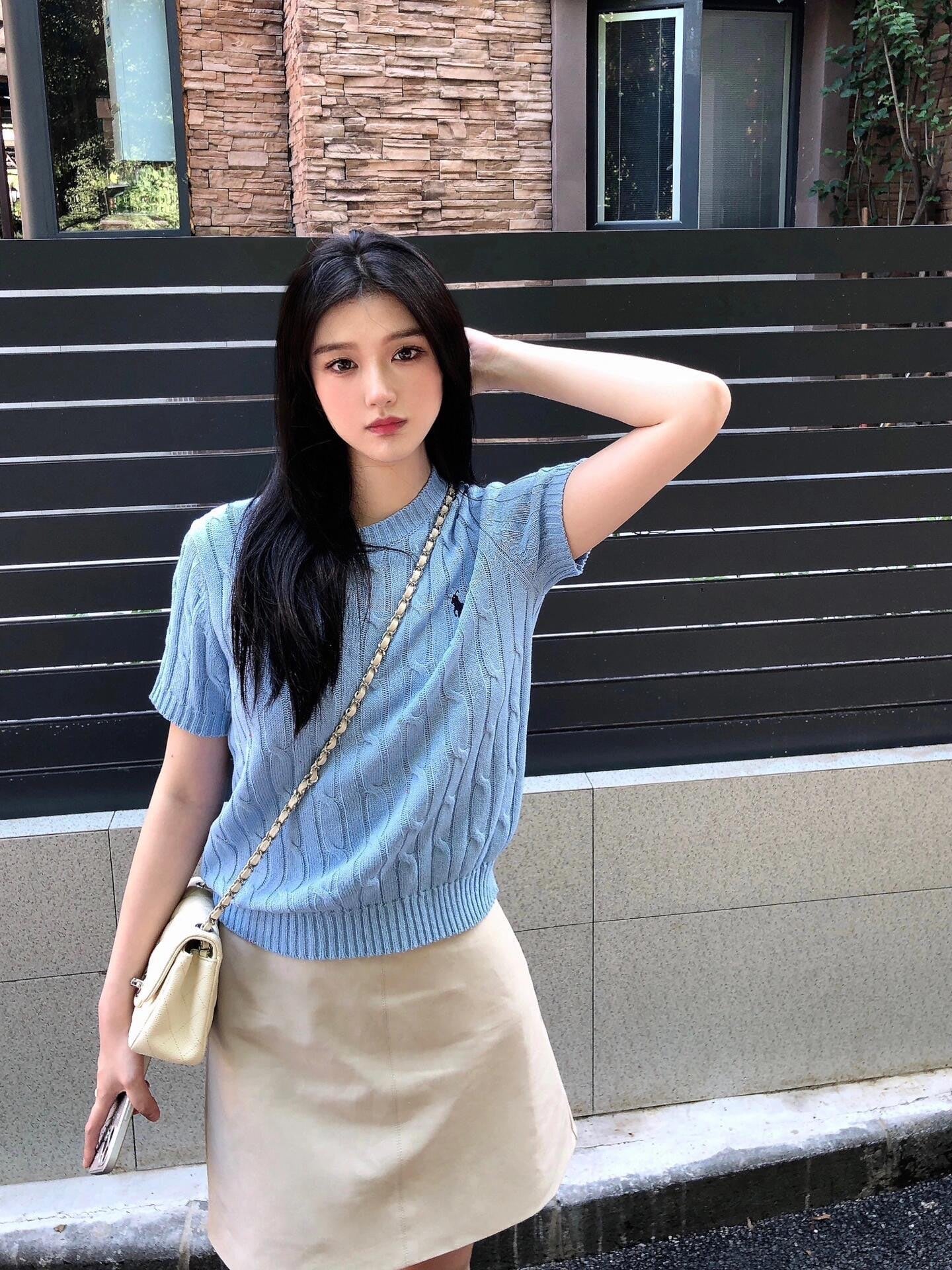 2026 Women's RL Twisted-Knit Short-Sleeved Jumper (FF720)