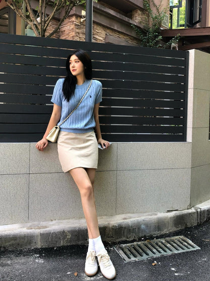 2026 Women's RL Twisted-Knit Short-Sleeved Jumper (FF720)