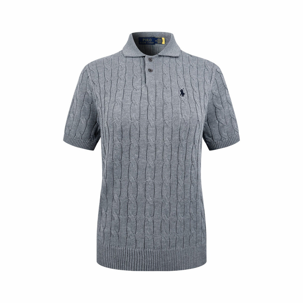 2026 Women's RL Cable-Knit Polo Neck Sweater (FF719)