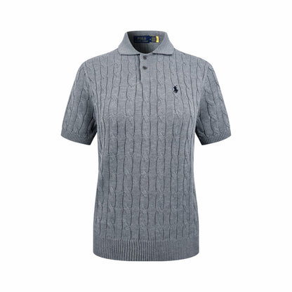 2026 Women's RL Cable-Knit Polo Neck Sweater (FF719)