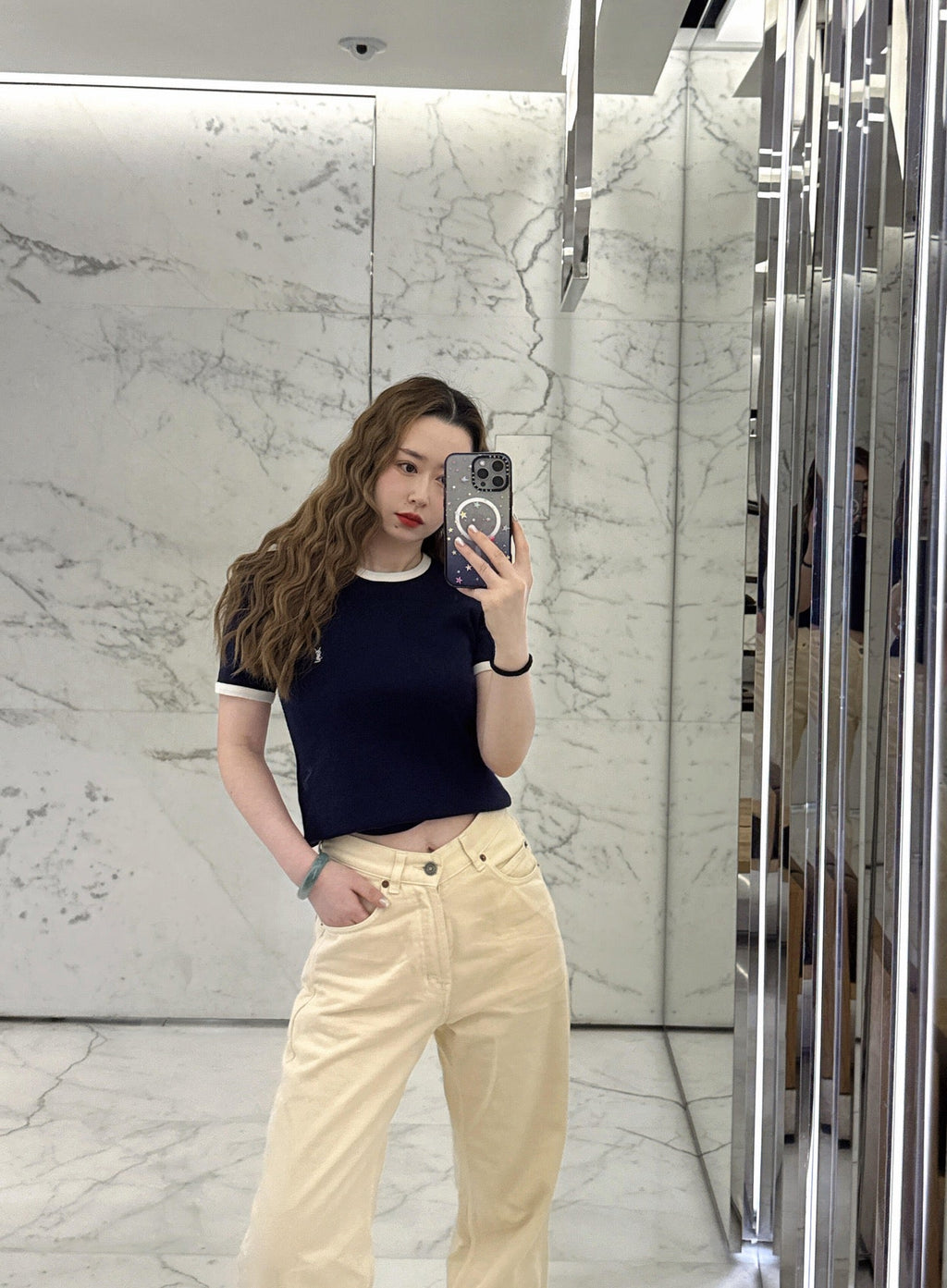 2026 Women's Saint L Embroidered Patchwork Short-Sleeved T-Shirt (FF722)