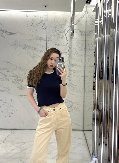 2026 Women's Saint L Embroidered Patchwork Short-Sleeved T-Shirt (FF722)