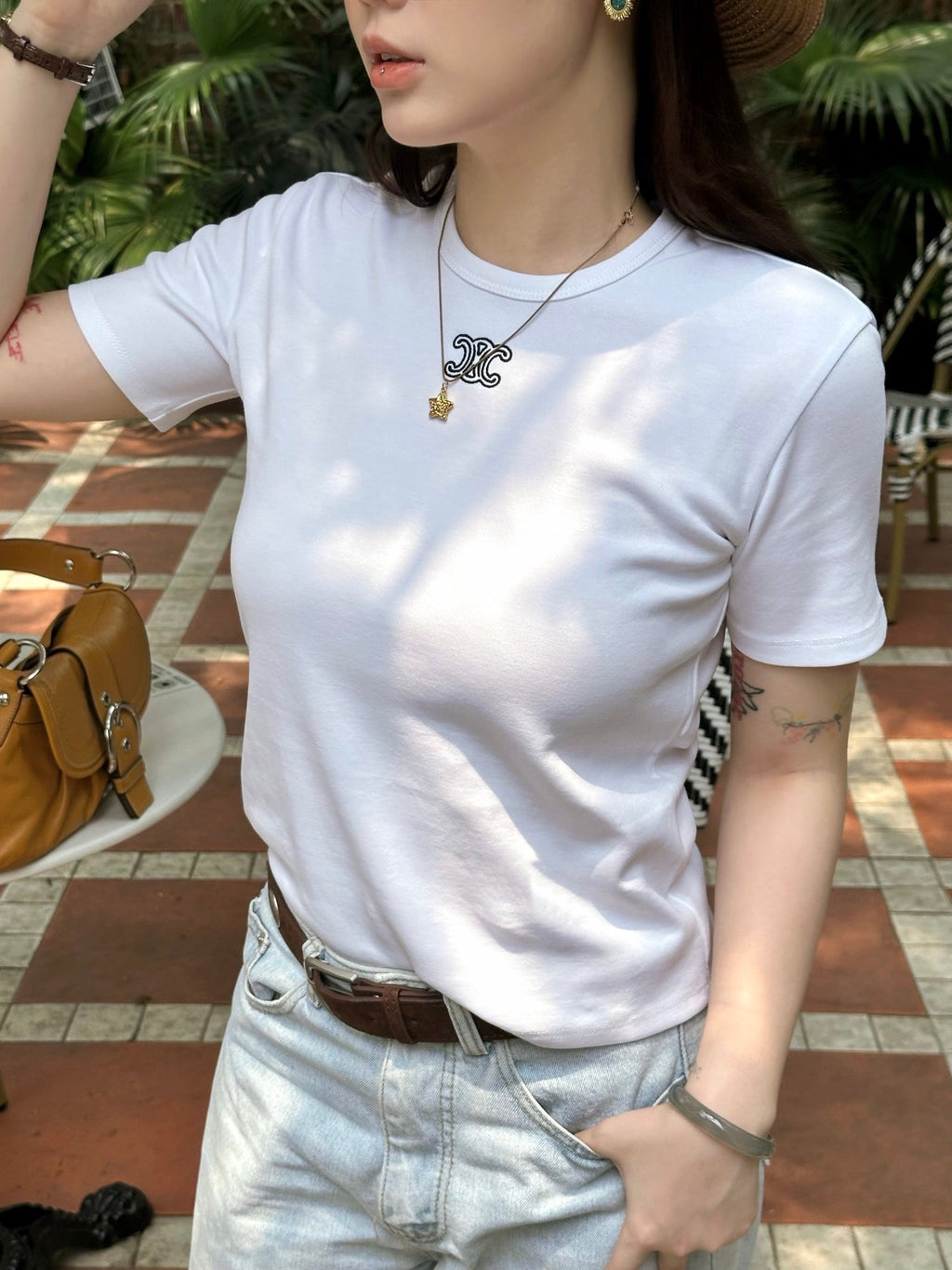 2026 Women's Ce Logo Embroidered Short-Sleeved T-Shirt (EE401)