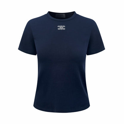 2026 Women's Ce Logo Embroidered Short-Sleeved T-Shirt (EE401)