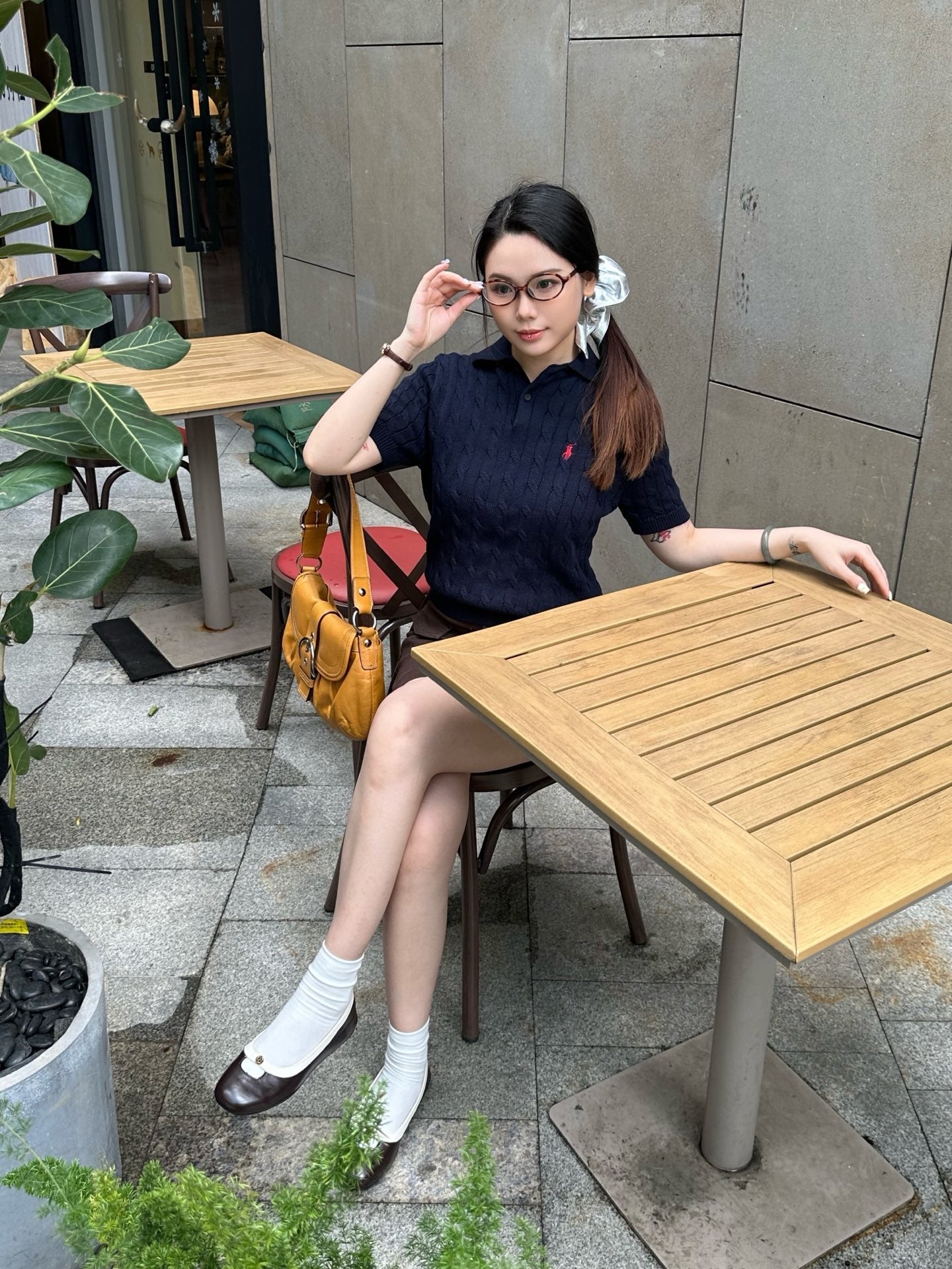 2026 Women's RL Cable-Knit Polo Neck Sweater (FF719)