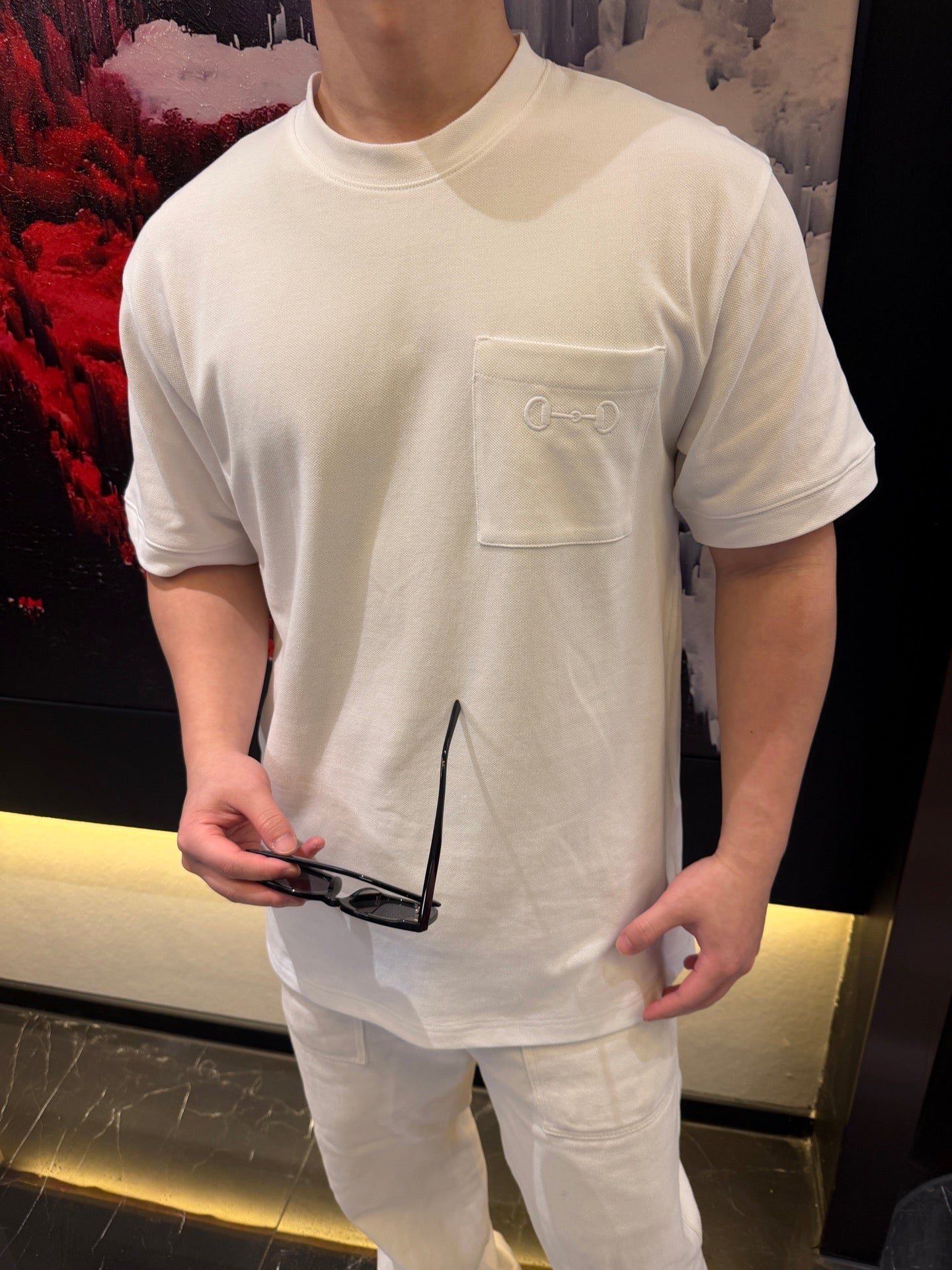 2026 New GU Short-Sleeve Shirt with Horsebit Embroidery on the Pocket (CC964-A10)