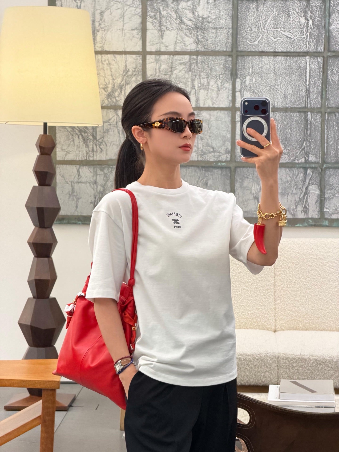 2026 Women's Ce Logo Embroidered Short-Sleeved T-Shirt (EE406)