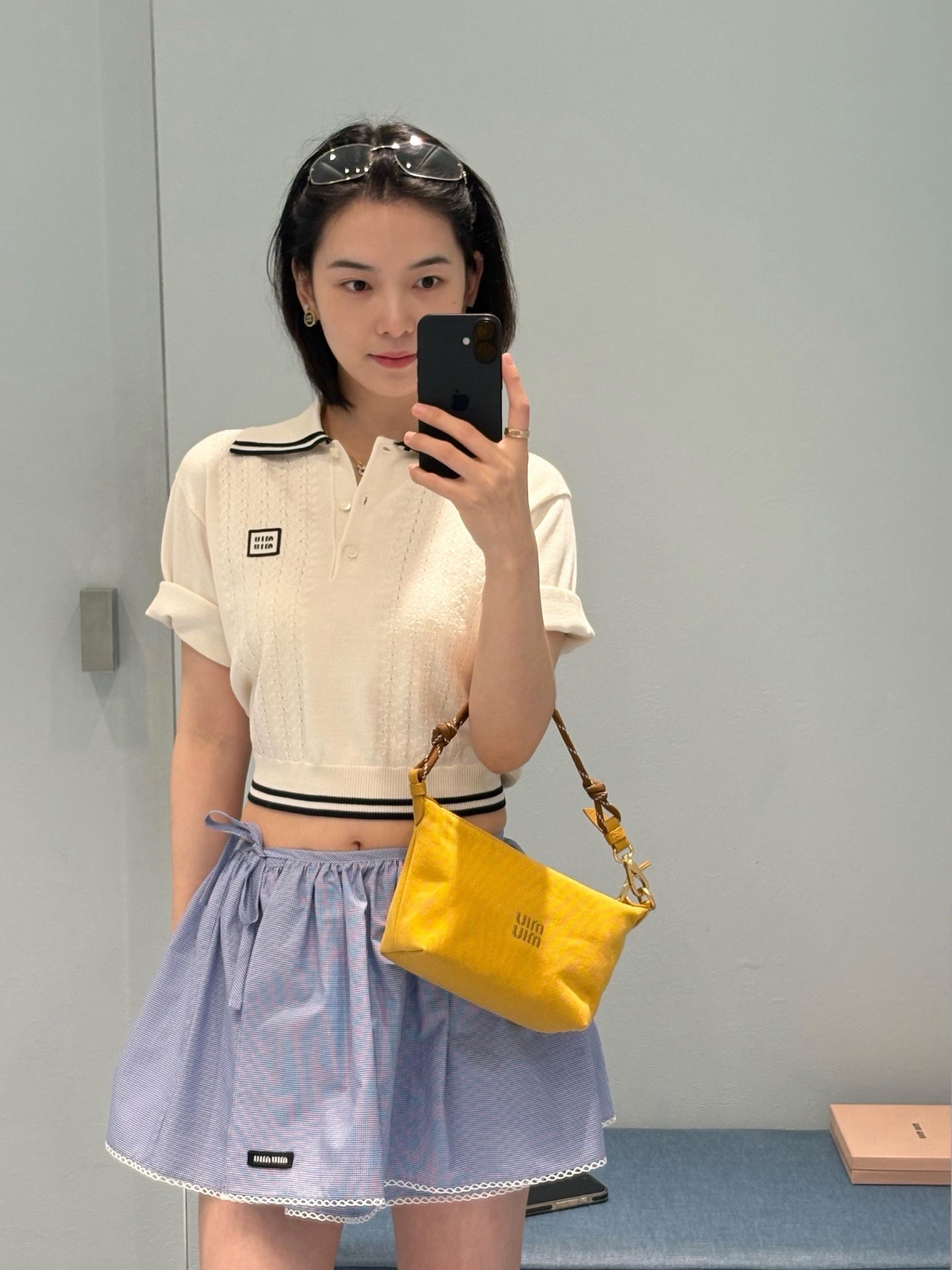 2026 Women's MM Logo Check Skirt (FF724)