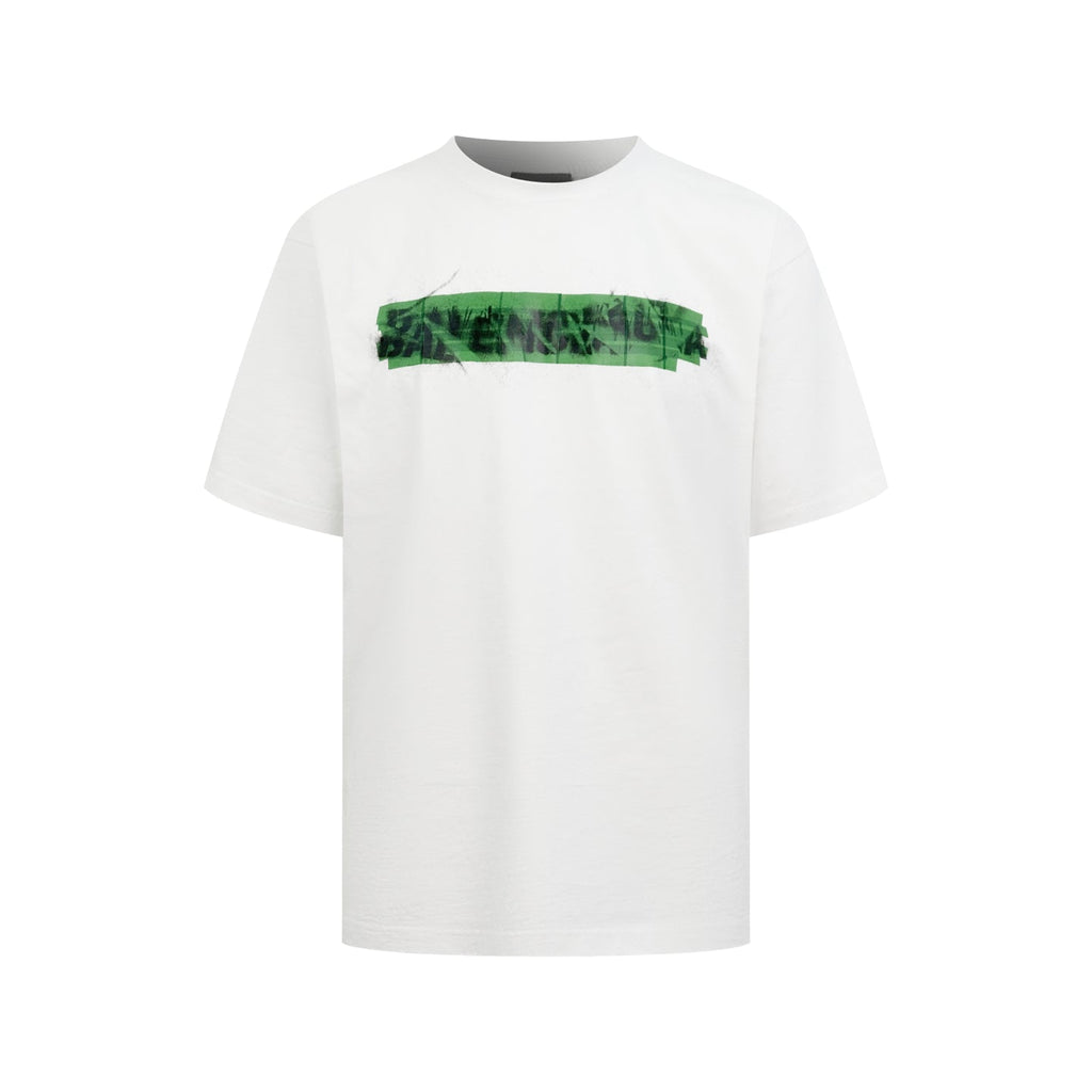 2026 New Balen Tape Graffiti Short-Sleeved T-Shirt (CC972-A20)