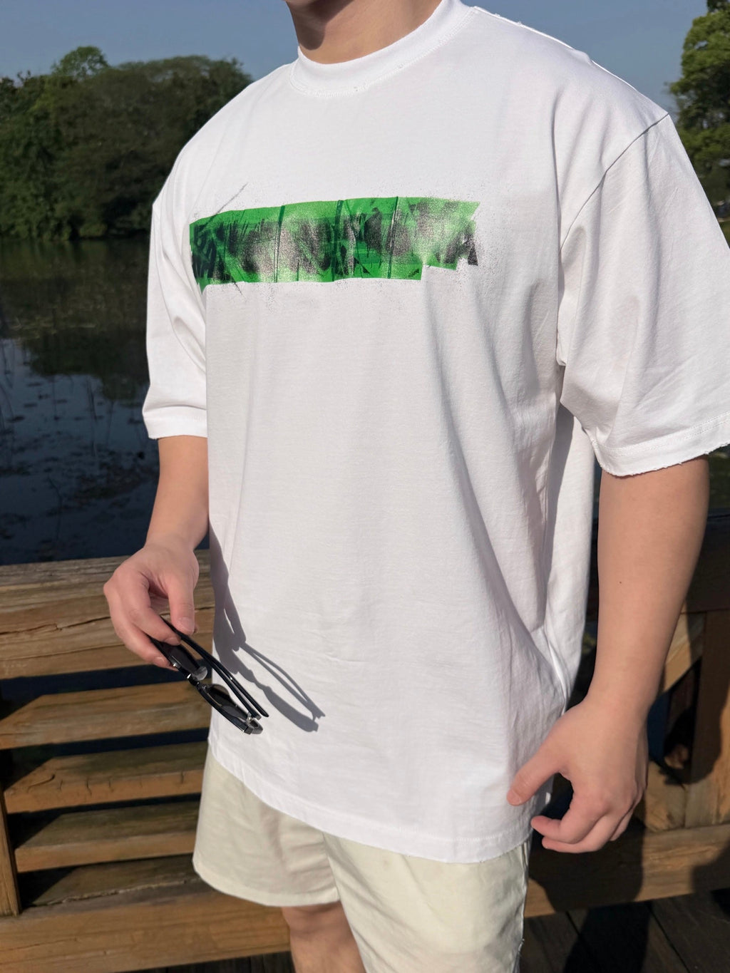 2026 New Balen Tape Graffiti Short-Sleeved T-Shirt (CC972-A20)