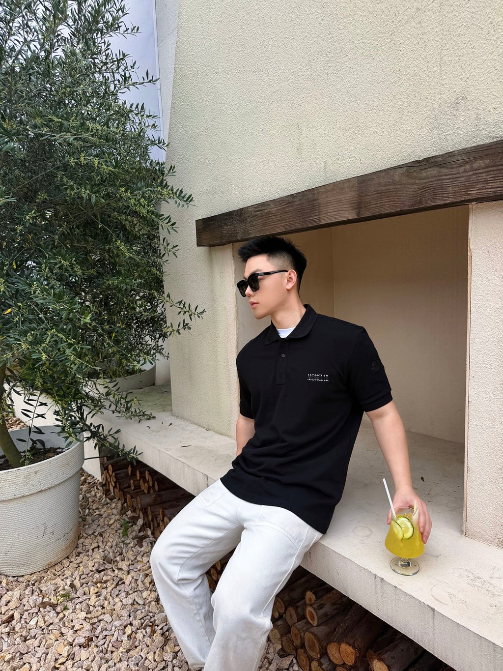2026 New Mon Logo Print Polo Shirt (BB758-A40)