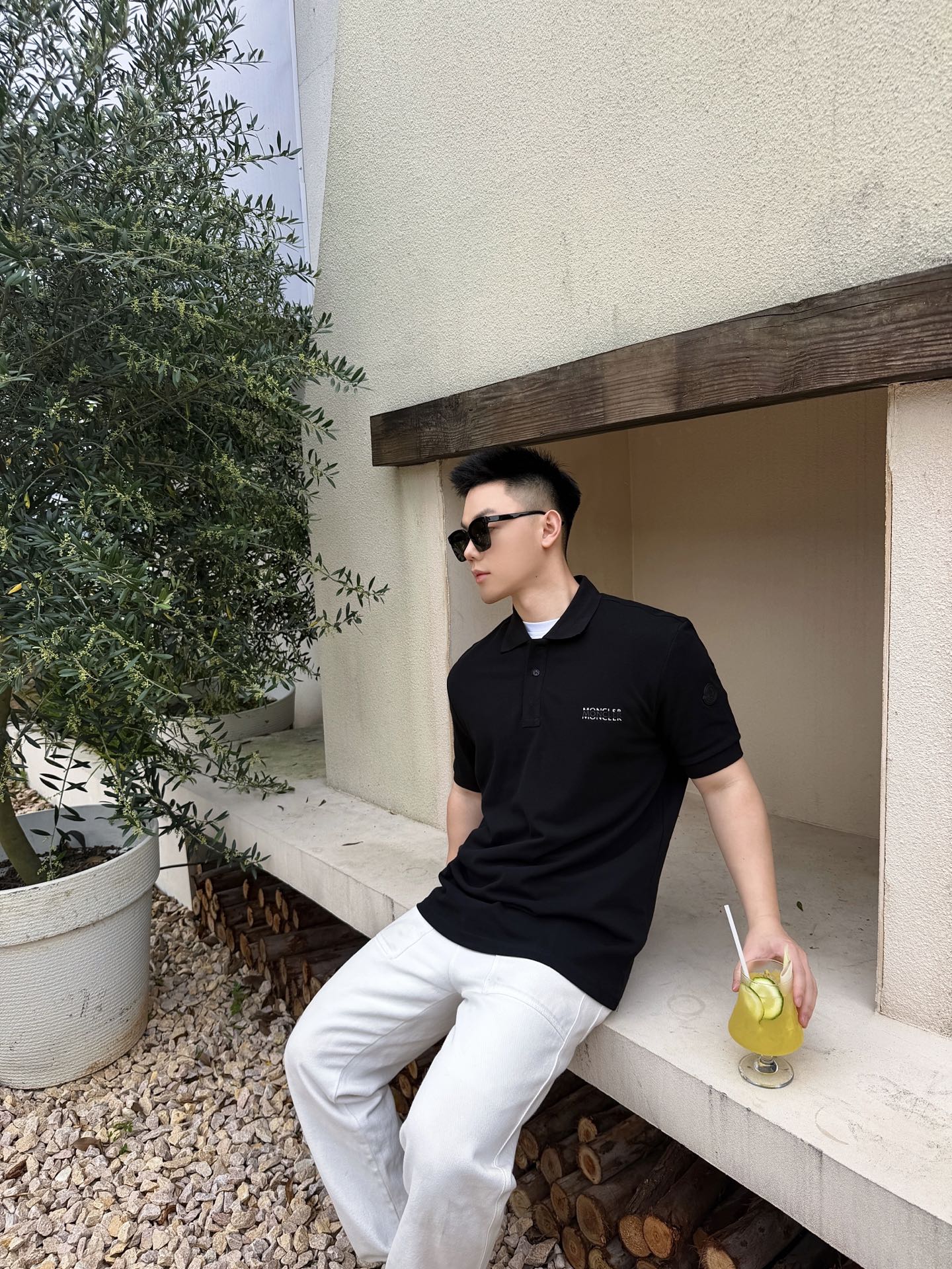 2026 New Mon Logo Print Polo Shirt (BB758-A40)