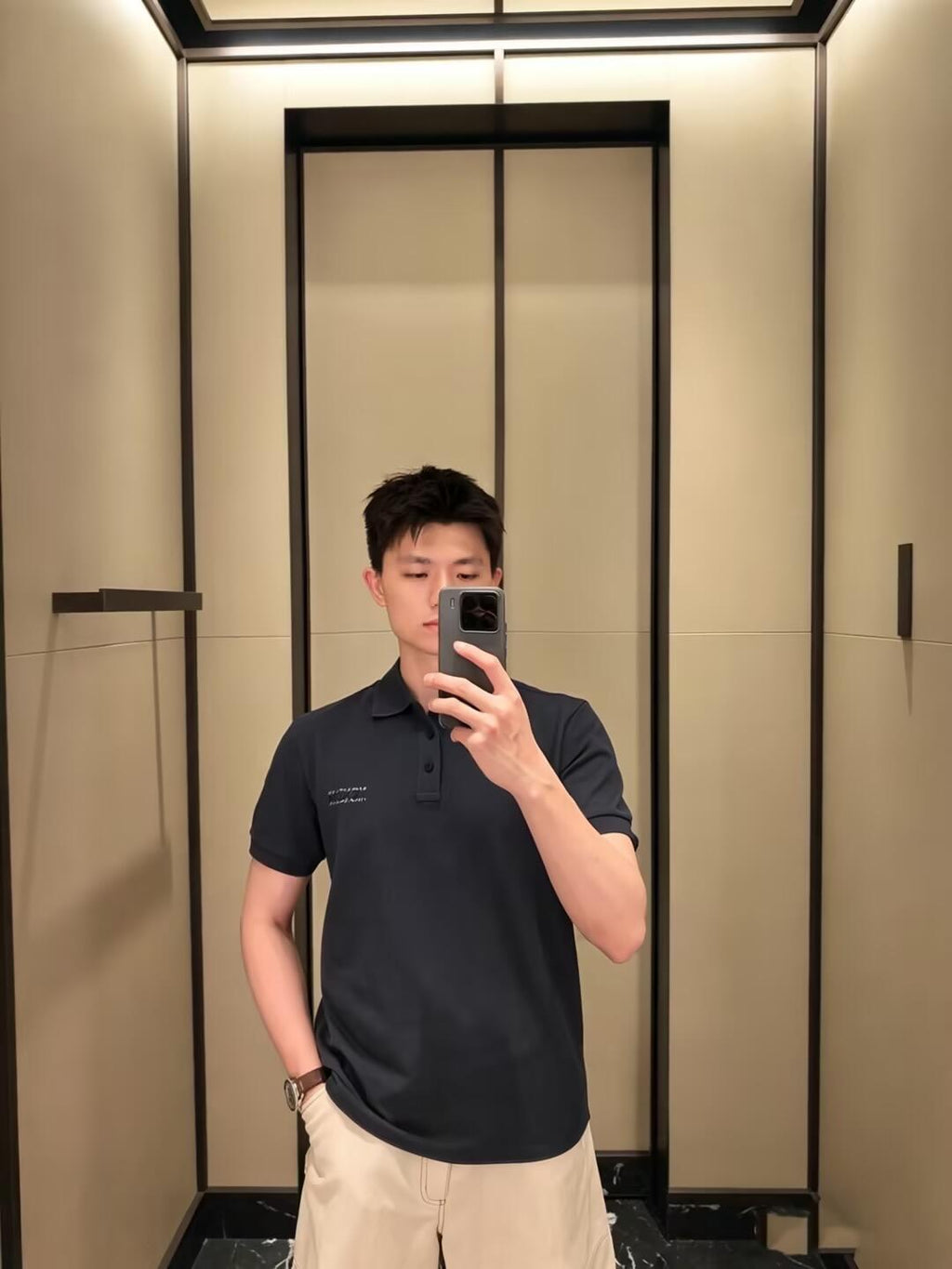 2026 New Mon Logo Print Polo Shirt (BB758-A40)