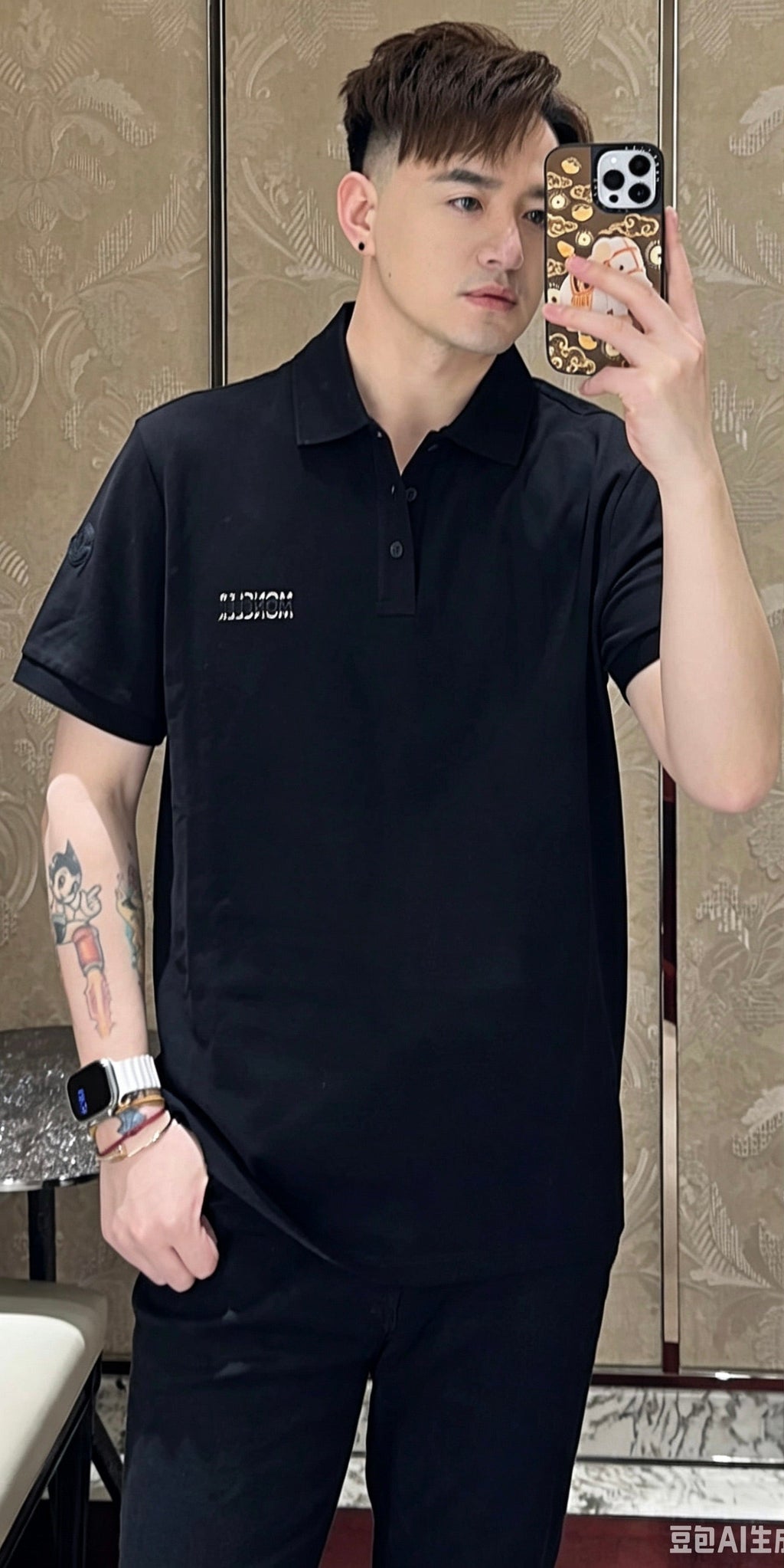 2026 New Mon Logo Print Polo Shirt (BB758-A40)