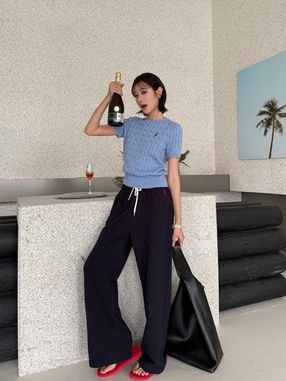 2026 Women's RL Embroidered Casual Trousers  (FF727)