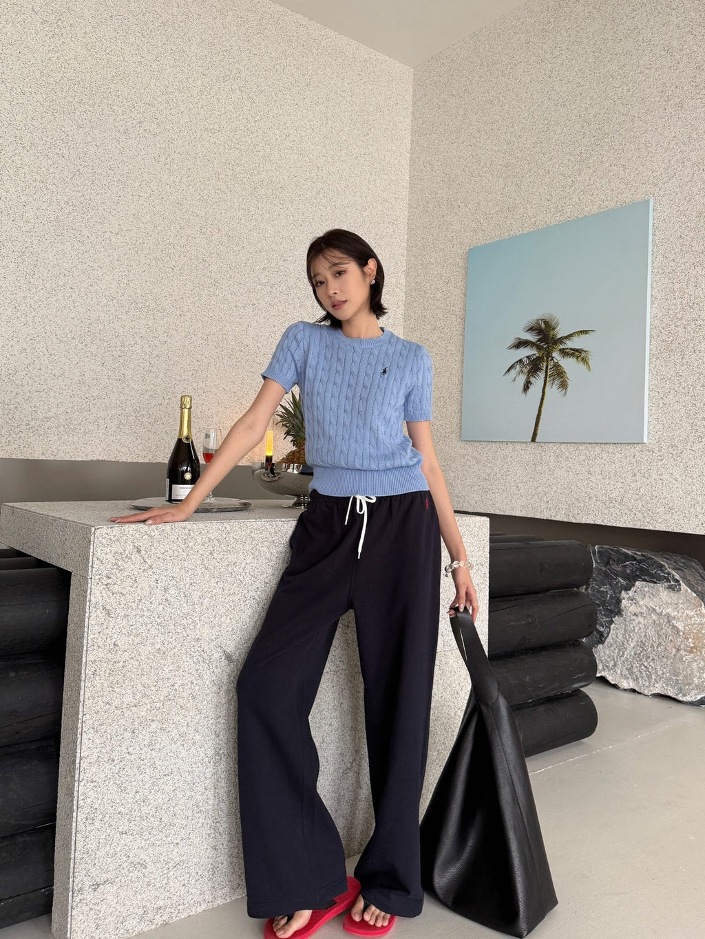 2026 Women's RL Embroidered Casual Trousers  (FF727)